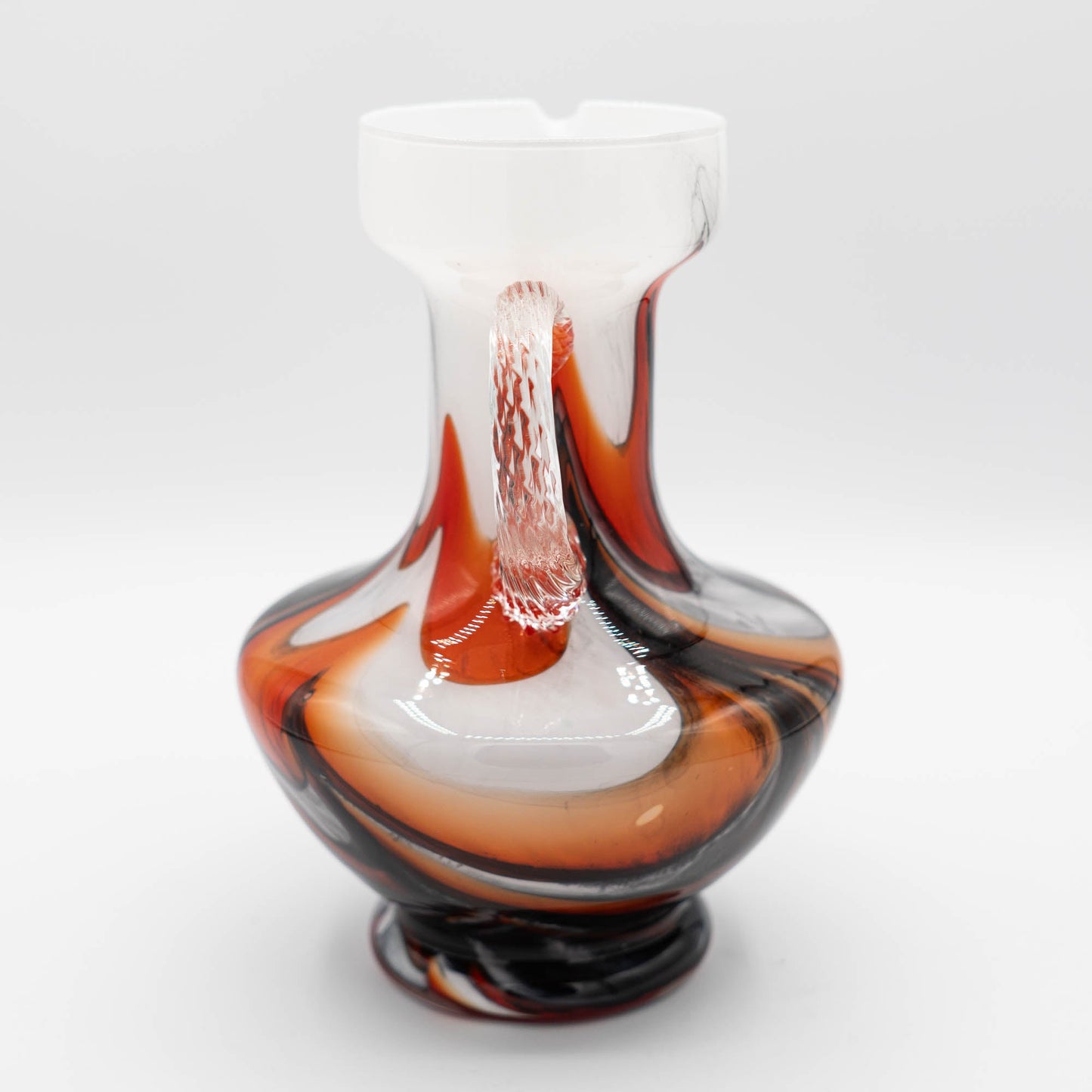 Murano "Fiorentina" Opal Glass Handle Vase - Carlo Moretti - c1970s - The Vintage Tales