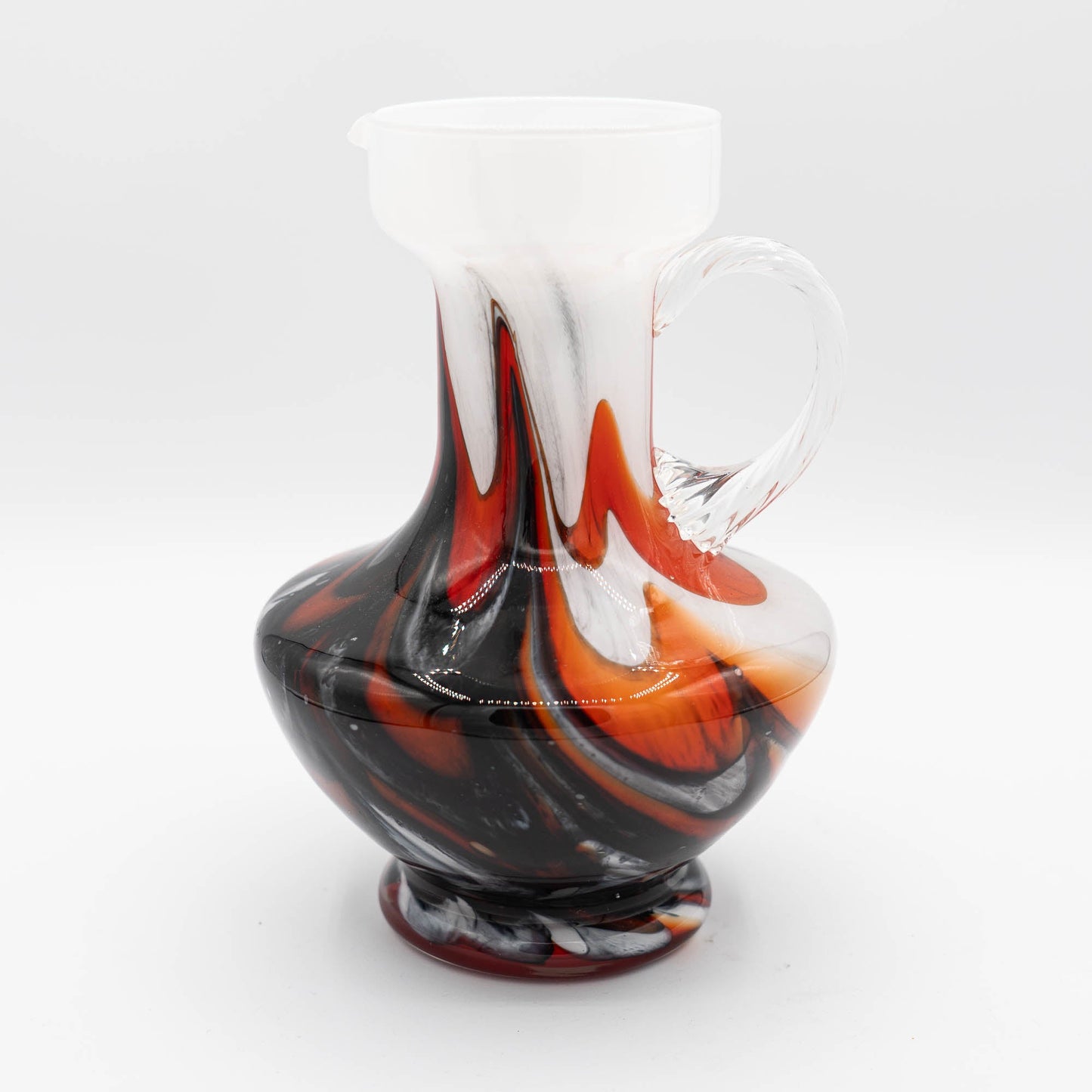 Murano "Fiorentina" Opal Glass Handle Vase - Carlo Moretti - c1970s - The Vintage Tales