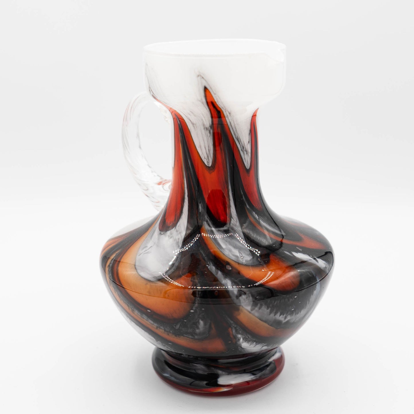 Murano "Fiorentina" Opal Glass Handle Vase - Carlo Moretti - c1970s - The Vintage Tales