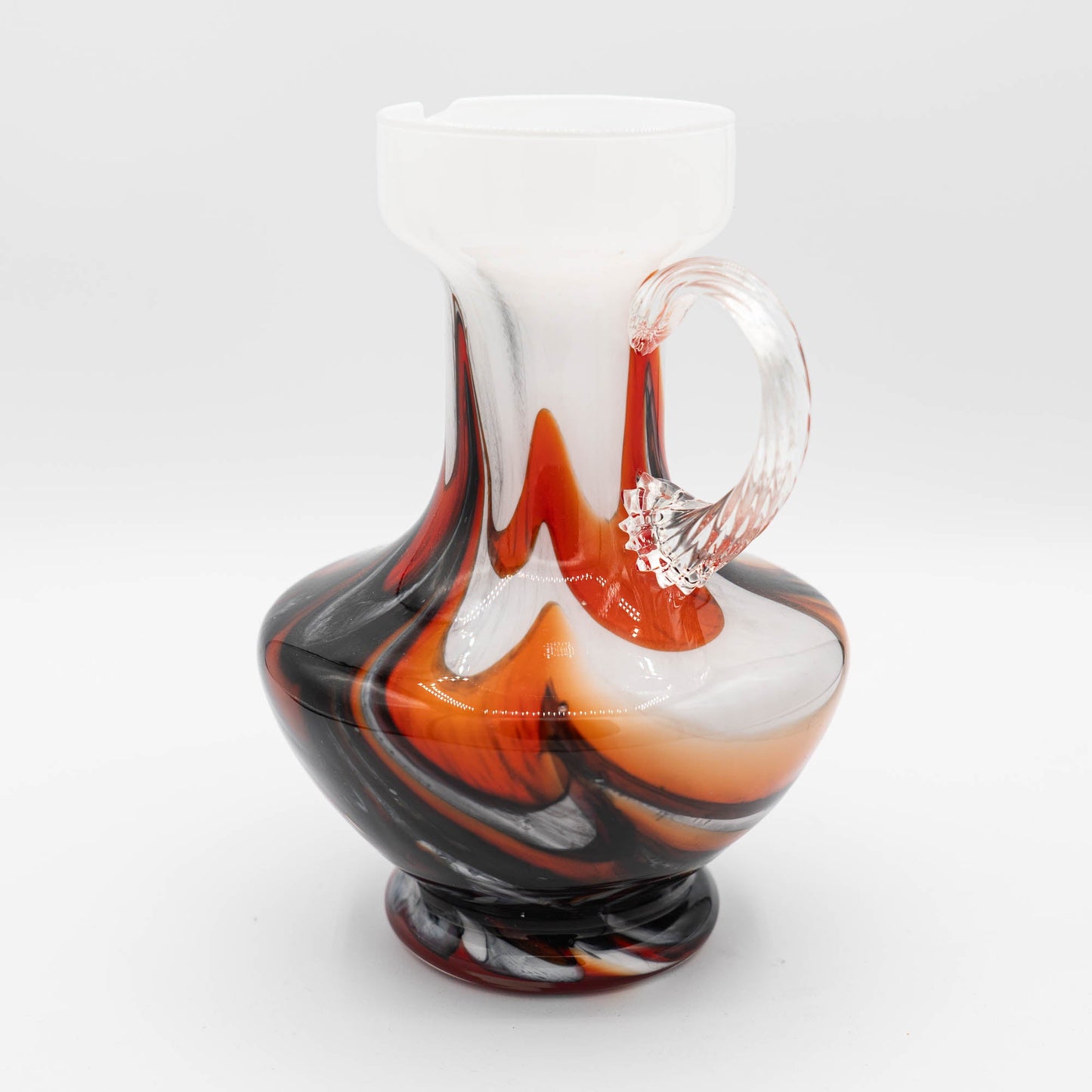 Murano "Fiorentina" Opal Glass Handle Vase - Carlo Moretti - c1970s - The Vintage Tales