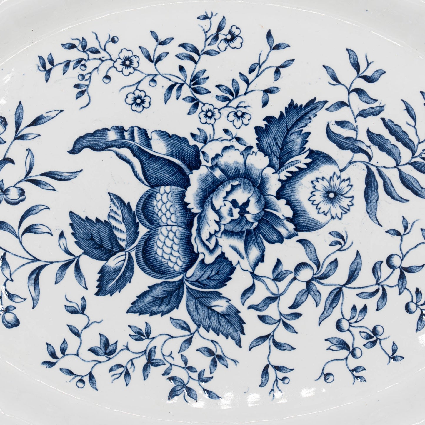 Peony Blue Serving Platter - Booths - c1950s - Serving Plate - The Vintage Tales