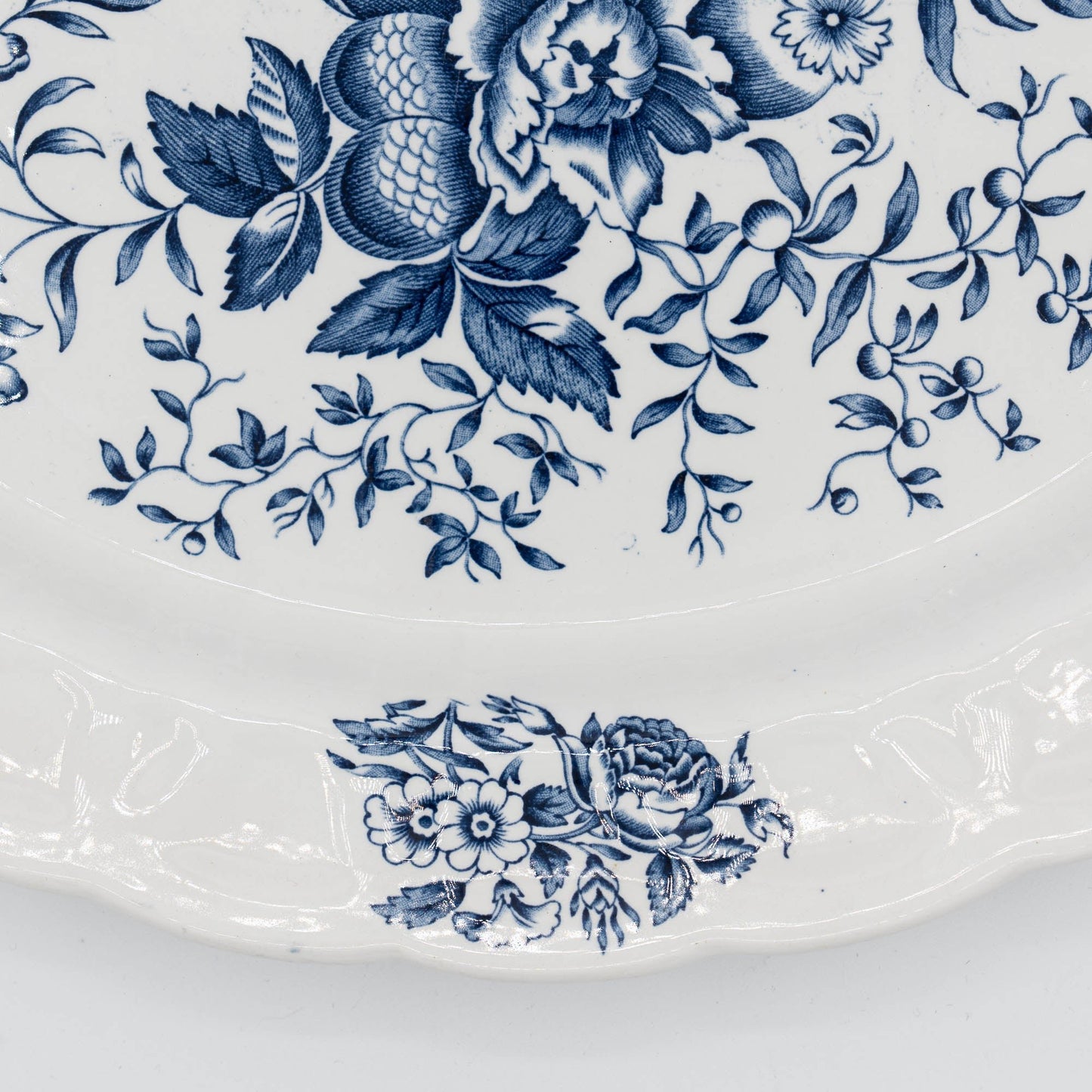 Peony Blue Serving Platter - Booths - c1950s - Serving Plate - The Vintage Tales