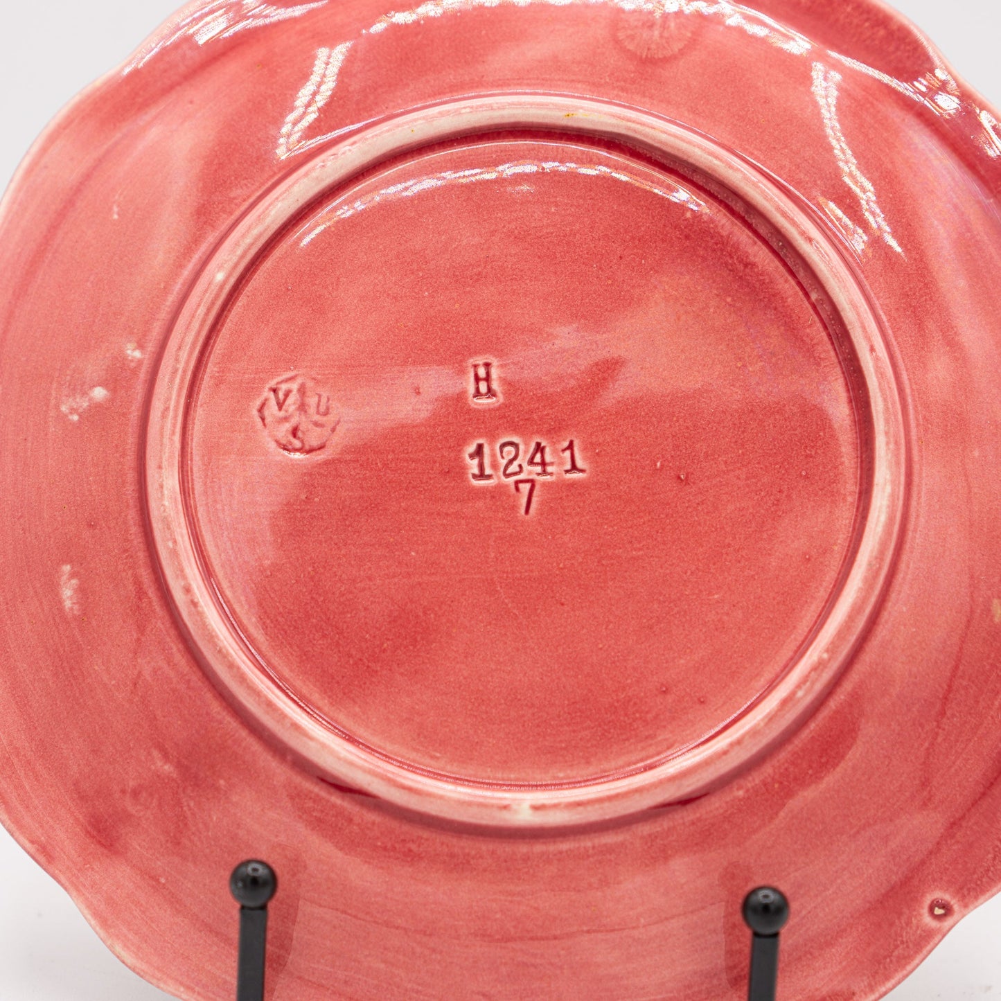 Pink Elderberry Majolica Plate - Villeroy & Boch Schramberg - 1900s - Accents & Collectibles - The Vintage Tales