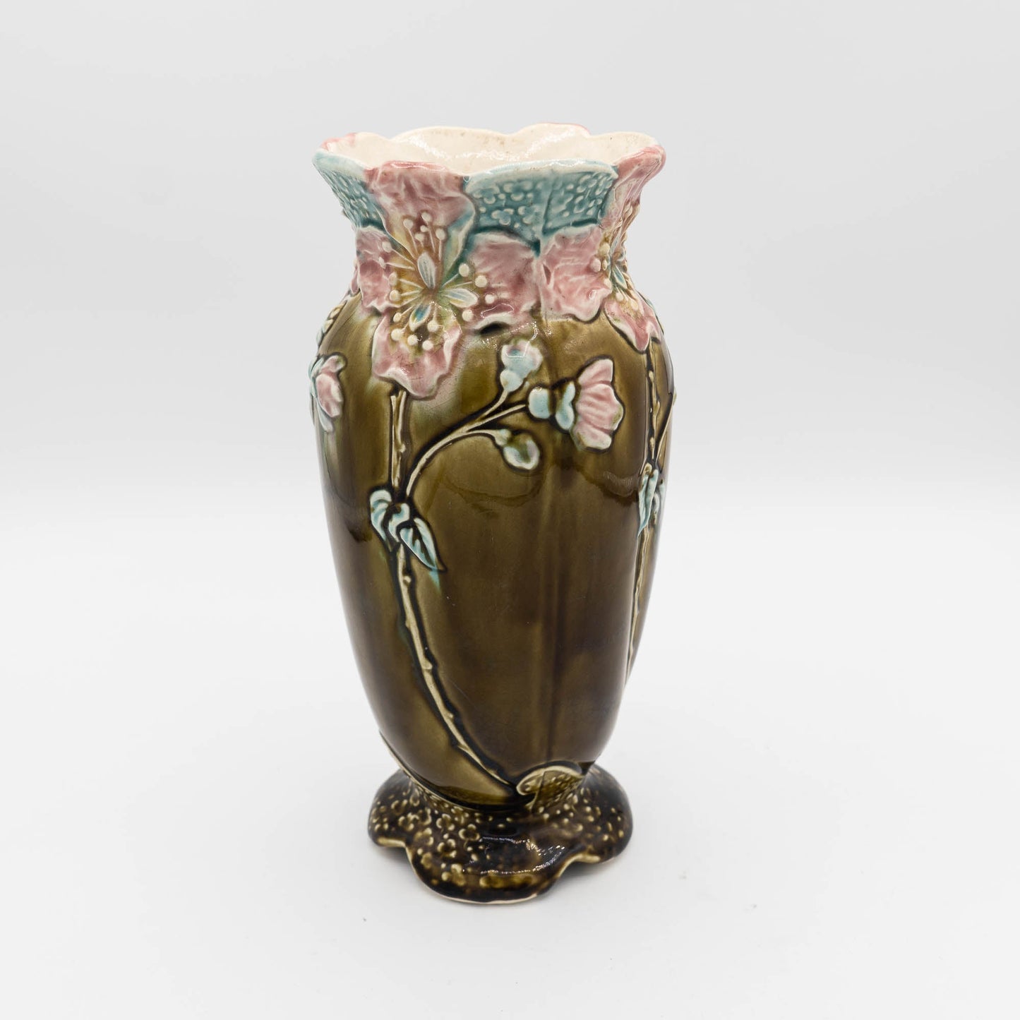 Rare French Art Deco Barbotine Vase - A.G. de Bruyen Fives - Lille - c1890s - The Vintage Tales