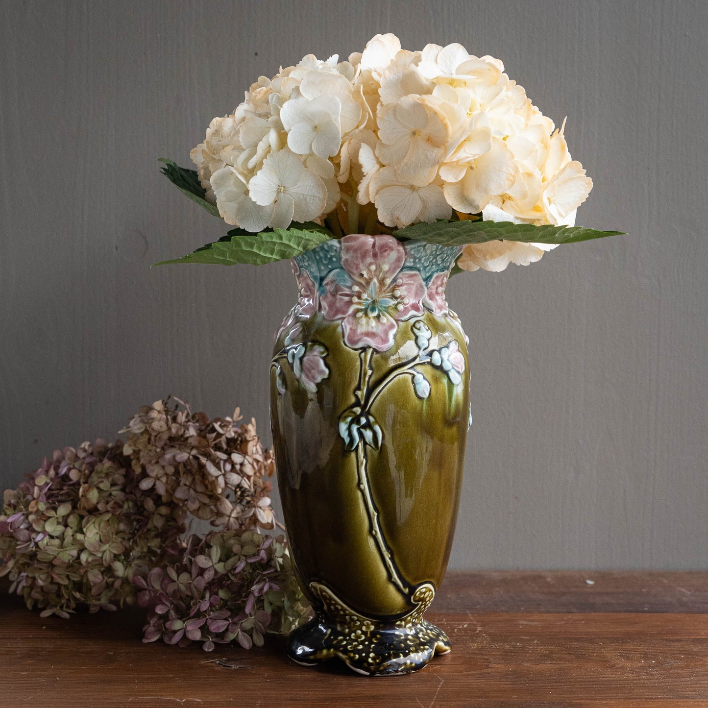 Rare French Art Deco Barbotine Vase - A.G. de Bruyen Fives - Lille - c1890s - The Vintage Tales