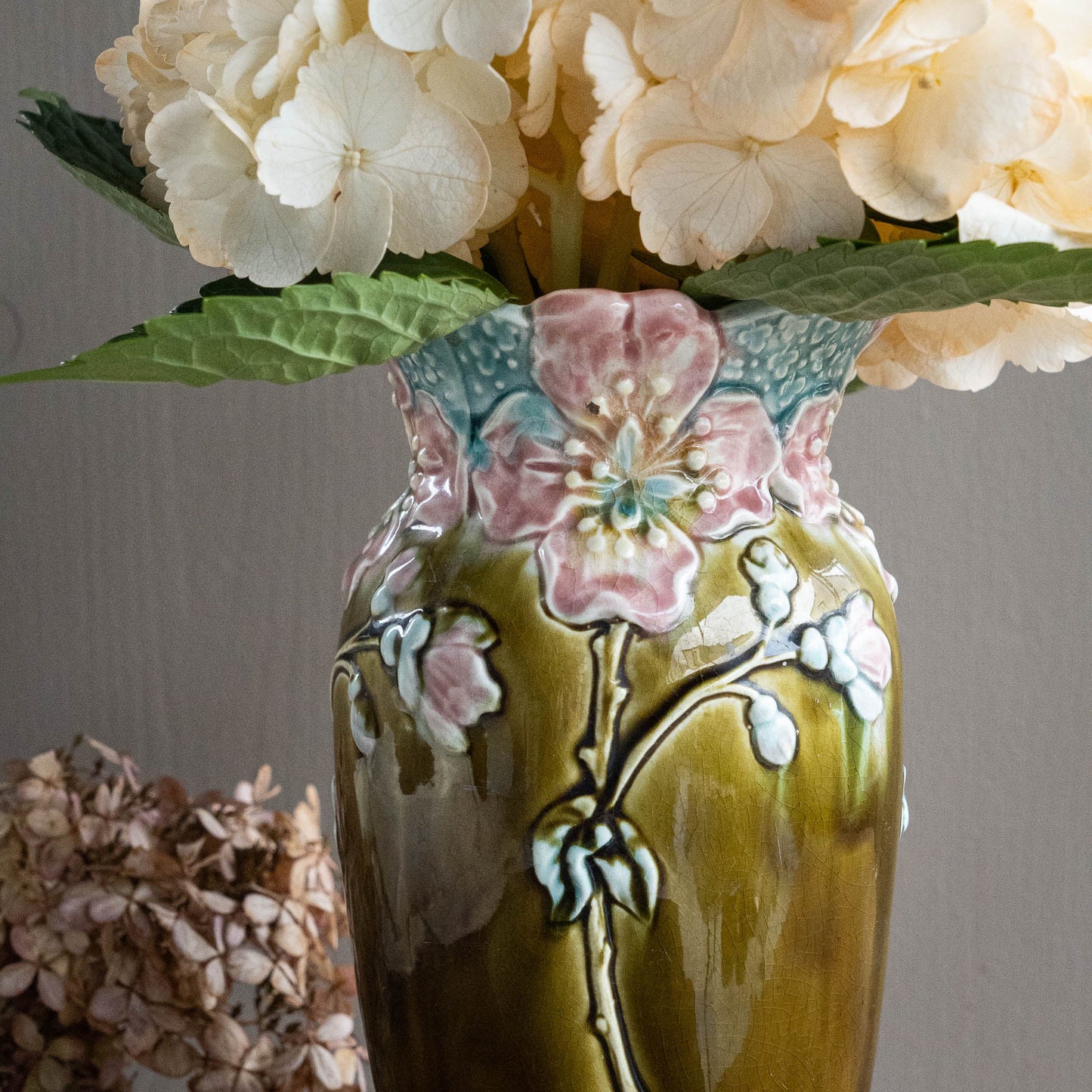 Rare French Art Deco Barbotine Vase - A.G. de Bruyen Fives - Lille - c1890s - The Vintage Tales