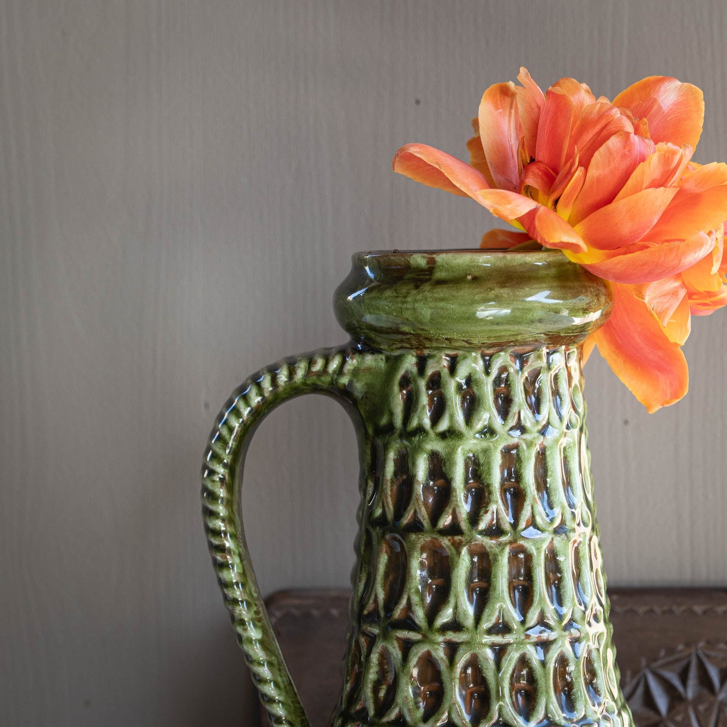 Rare Mid - Century Tall Green Vase - Carstens Tönnieshof - Form 7166 - 30 - The Vintage Tales