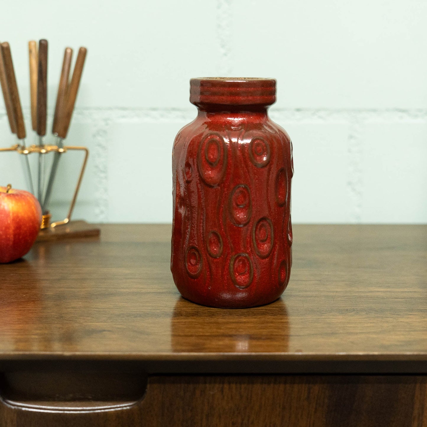 Red "Onion" or "Amsterdam" Vase - Scheurich - Form 285 - 15 - c1970s - Vase - The Vintage Tales