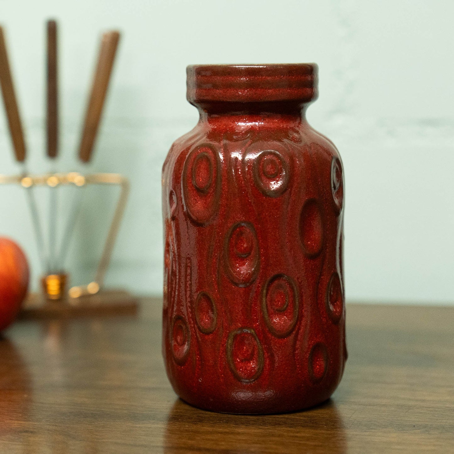 Red "Onion" or "Amsterdam" Vase - Scheurich - Form 285 - 15 - c1970s - Vase - The Vintage Tales