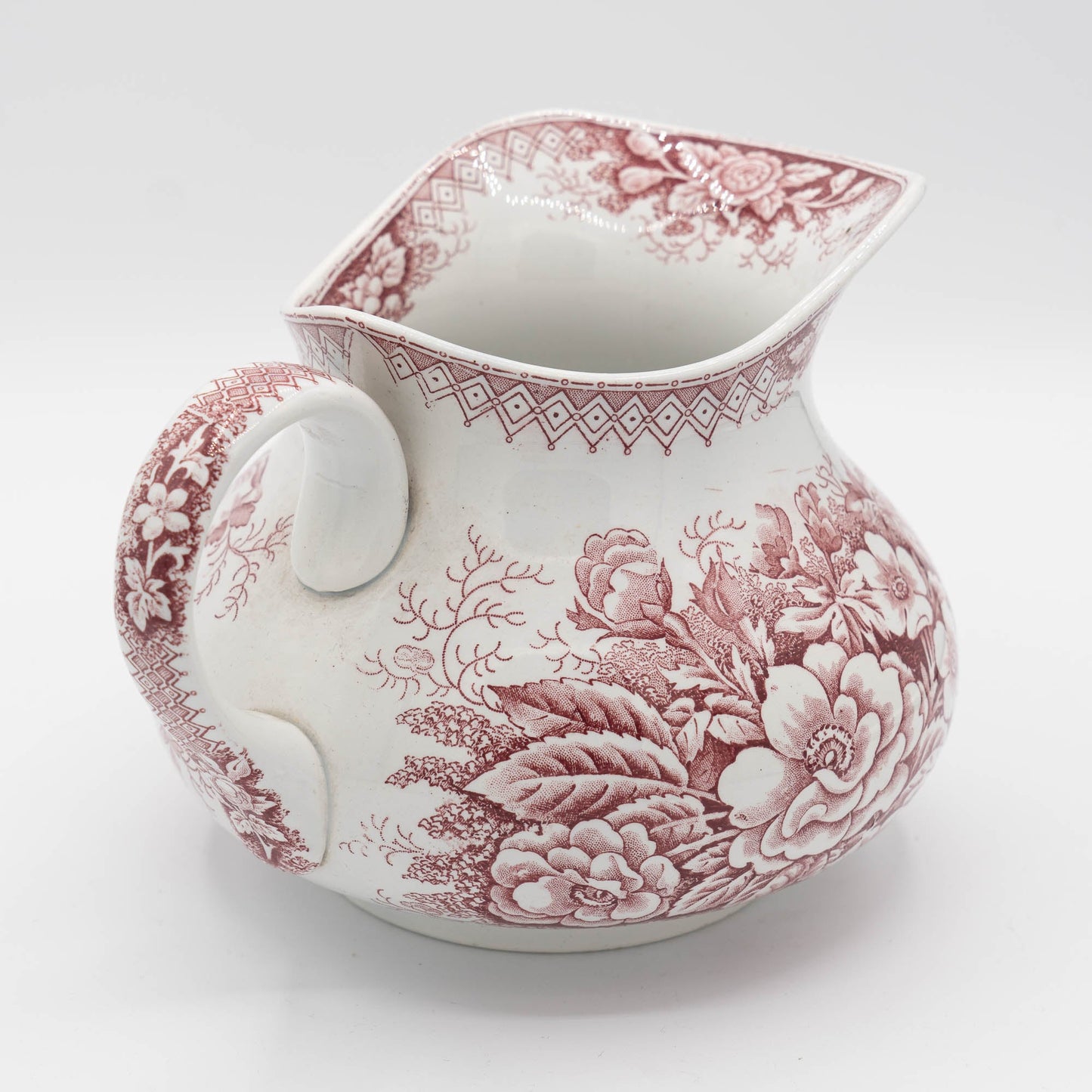 Red Terre de Fer French Pitcher - St. Amand - 1890s - The Vintage Tales