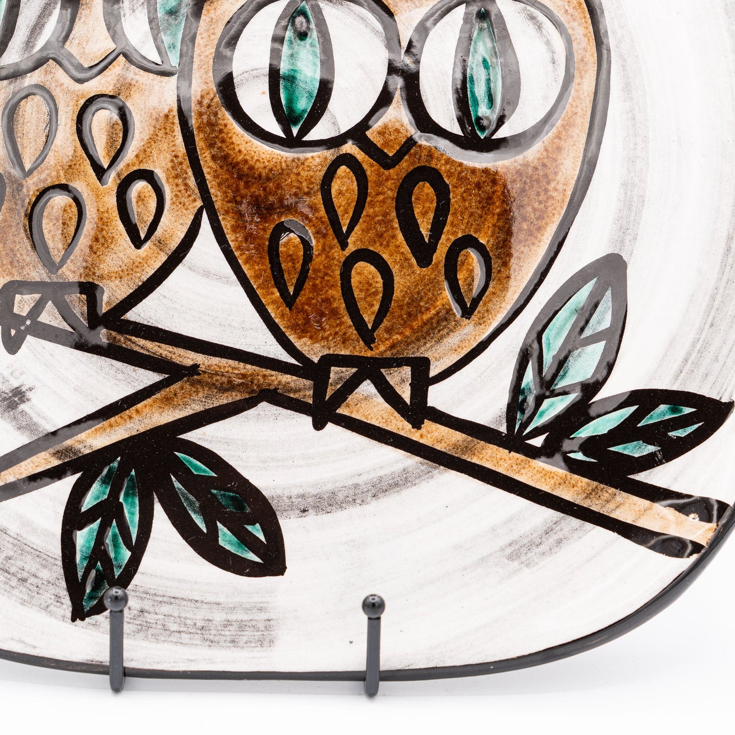 Swiss Mid - Century Plate – “Two Owls on a Branch” – Burkart Keramik - Serving Plate - The Vintage Tales