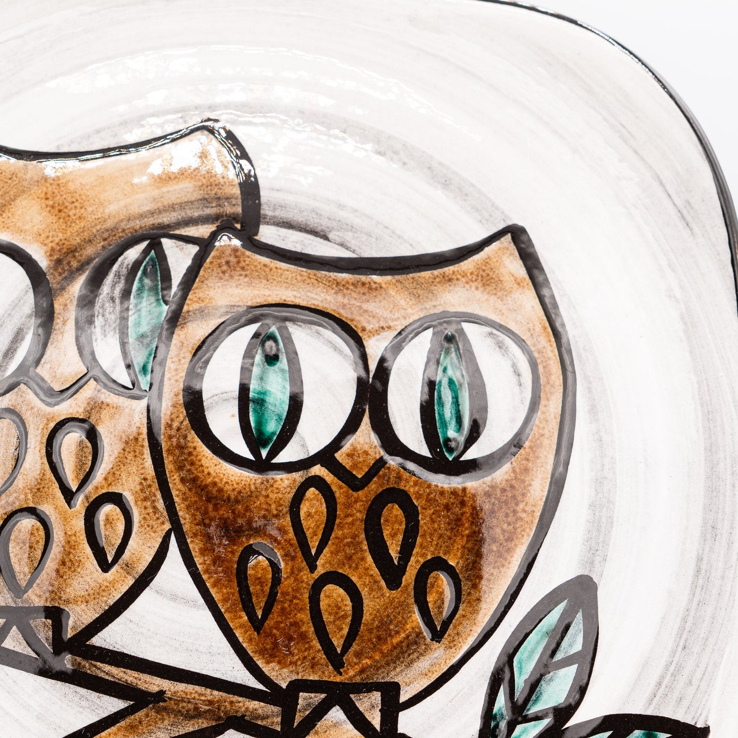 Swiss Mid - Century Plate – “Two Owls on a Branch” – Burkart Keramik - Serving Plate - The Vintage Tales
