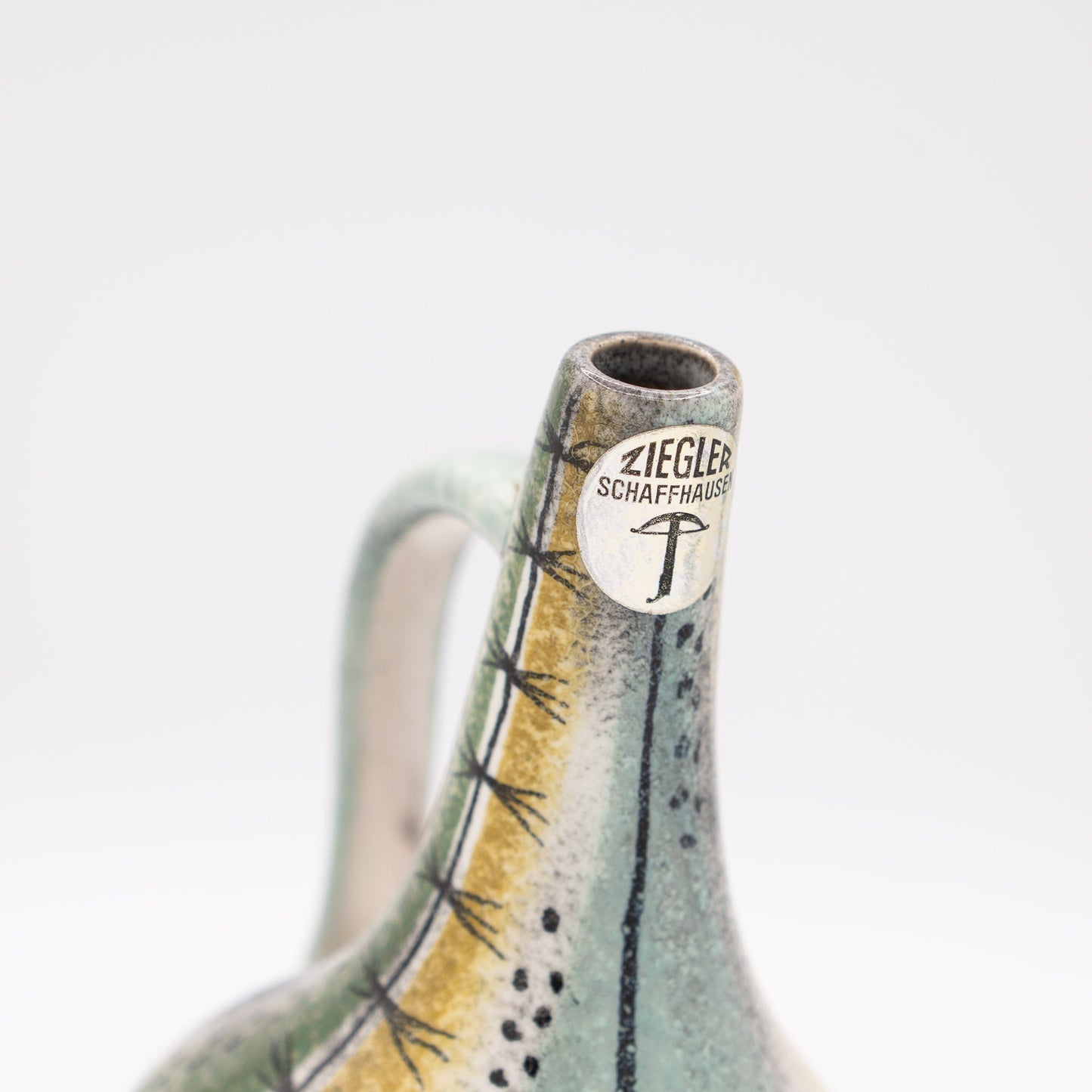 Unusual Swiss Mid - Century Handle Vase by Gustav Spörri – Ziegler Schaffhausen – c.1959 - Vase - The Vintage Tales