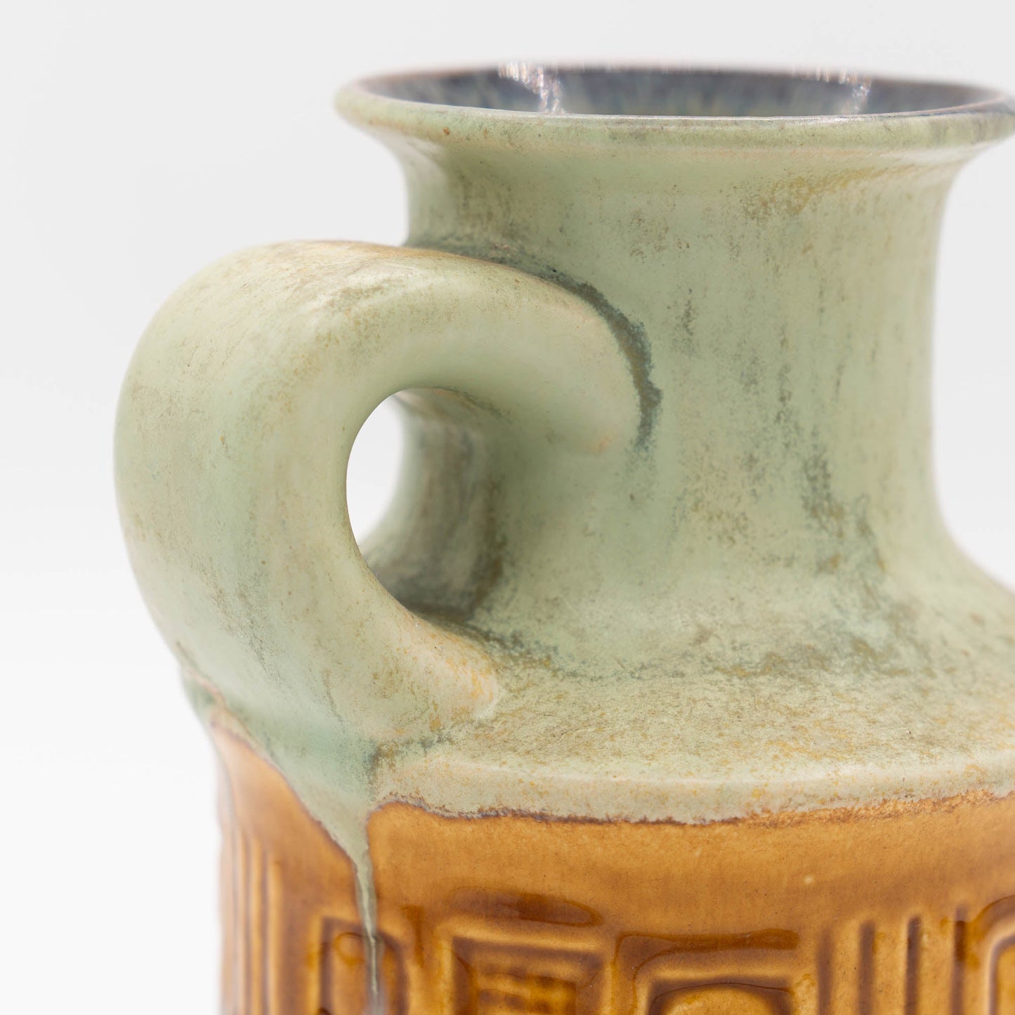Vase 61 - 17 - Green and Light Brown - Bay Keramic - c1970s - Vase - The Vintage Tales