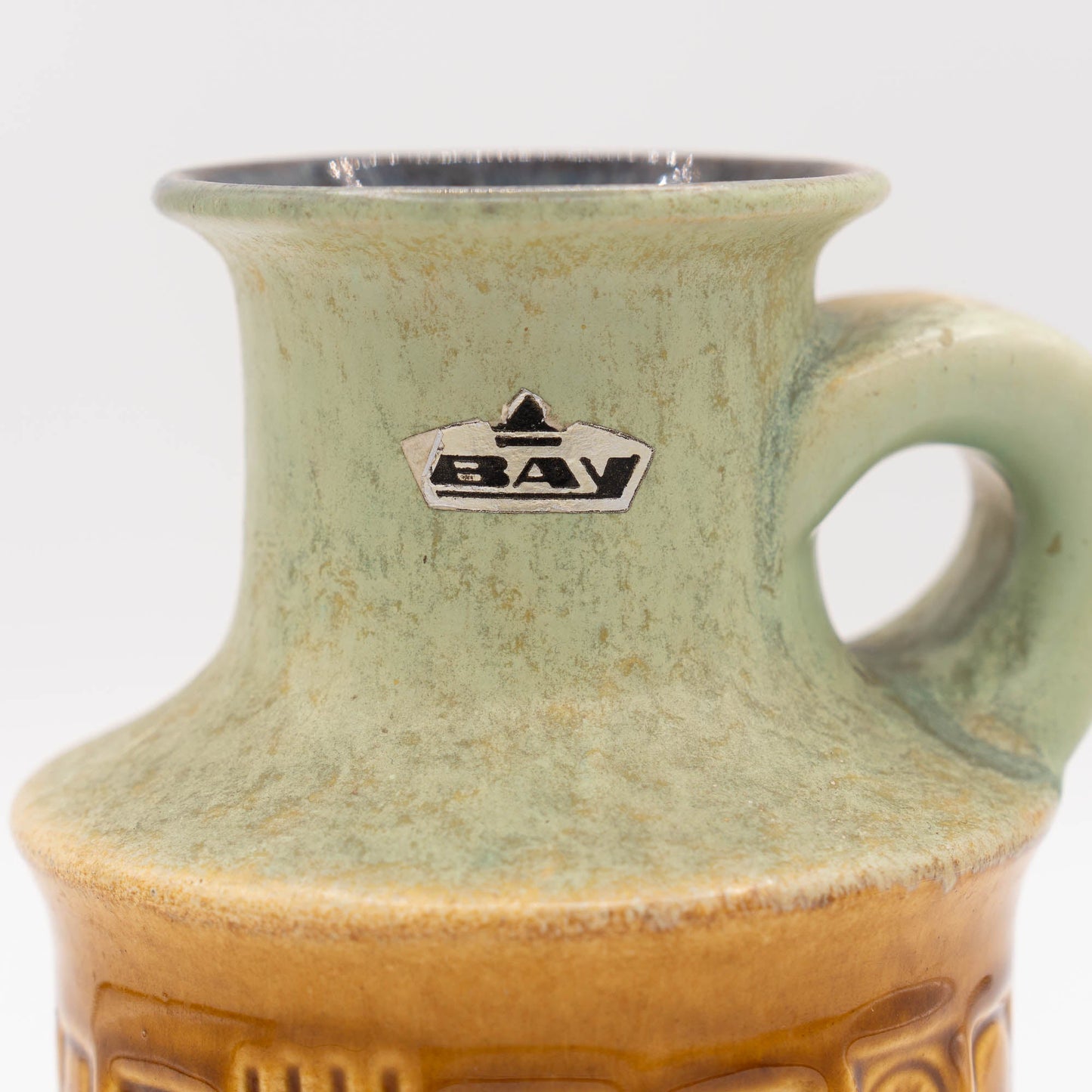 Vase 61 - 17 - Green and Light Brown - Bay Keramic - c1970s - Vase - The Vintage Tales