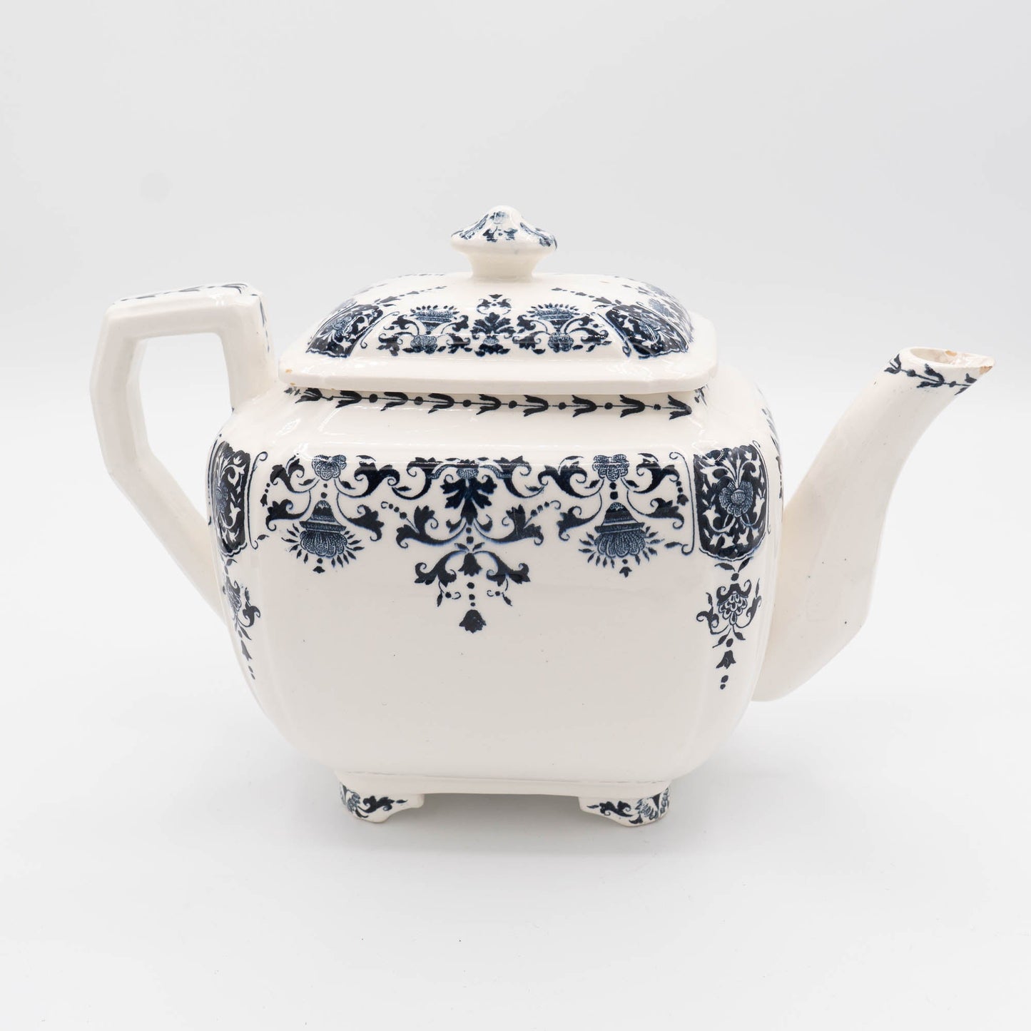 Vintage Blue & White Tea Pot - A 1150 - Gien - c1970s - Tea Pot - The Vintage Tales