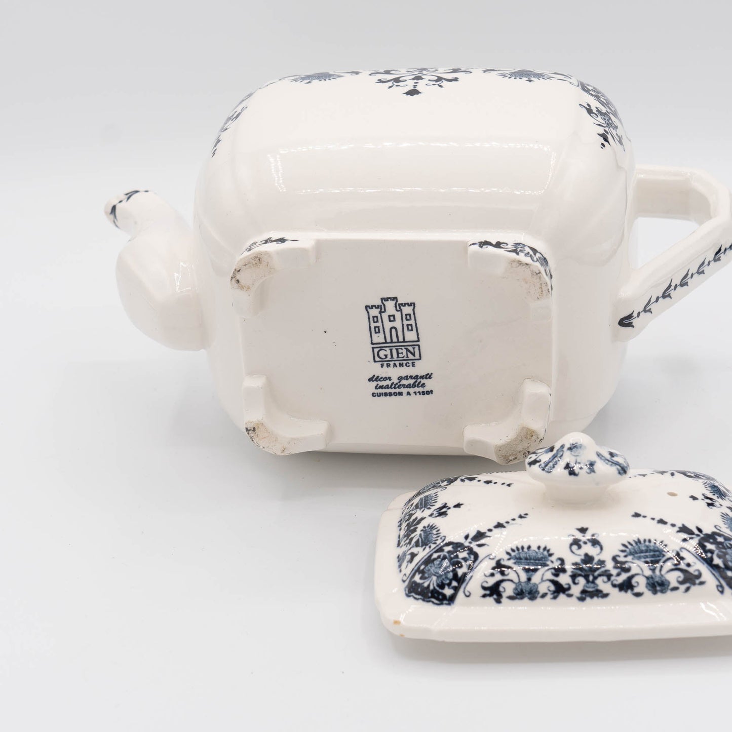 Vintage Blue & White Tea Pot - A 1150 - Gien - c1970s - Tea Pot - The Vintage Tales