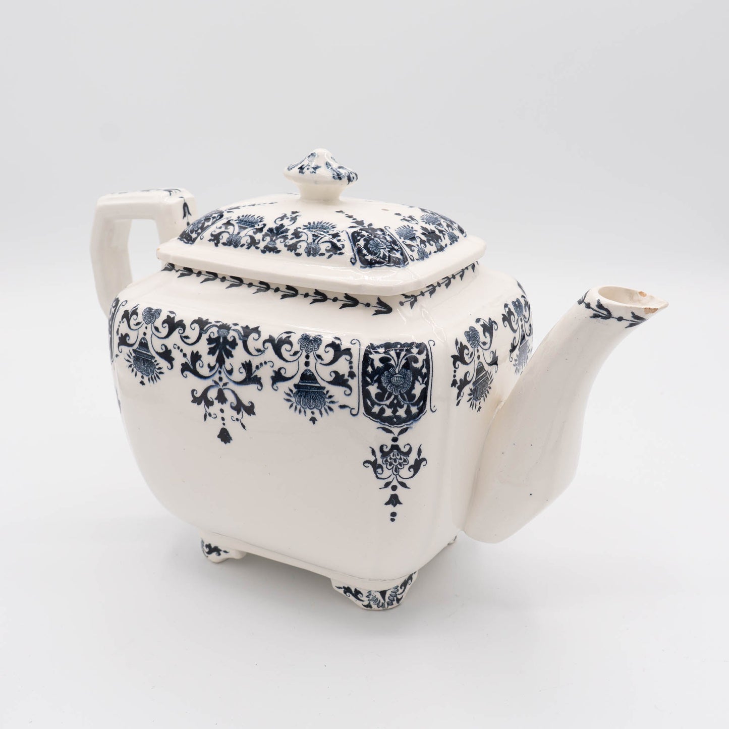 Vintage Blue & White Tea Pot - A 1150 - Gien - c1970s - Tea Pot - The Vintage Tales