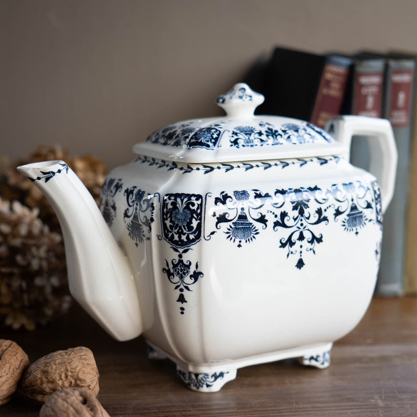 Vintage Blue & White Tea Pot - A 1150 - Gien - c1970s - Tea Pot - The Vintage Tales