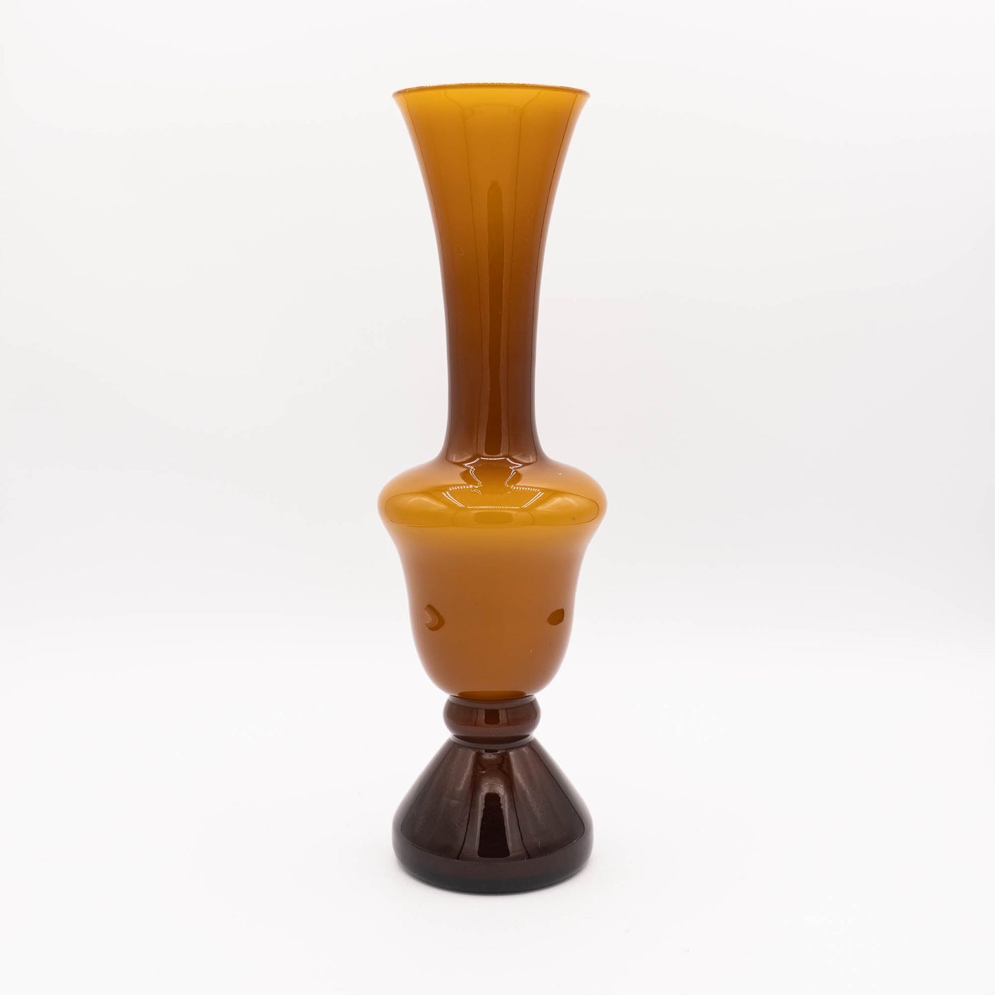 Vintage Bud Vase in Frosted Amber / Butterscotch - Empoli Rossini - 1970s - The Vintage Tales