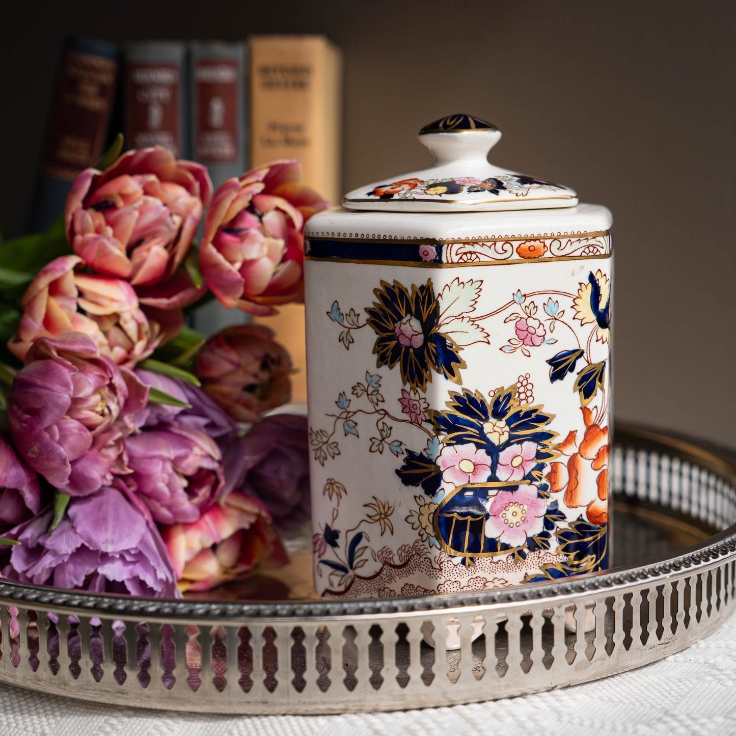 Vintage Chinoiserie Tea Jar - Mason's - 1930s - The Vintage Tales