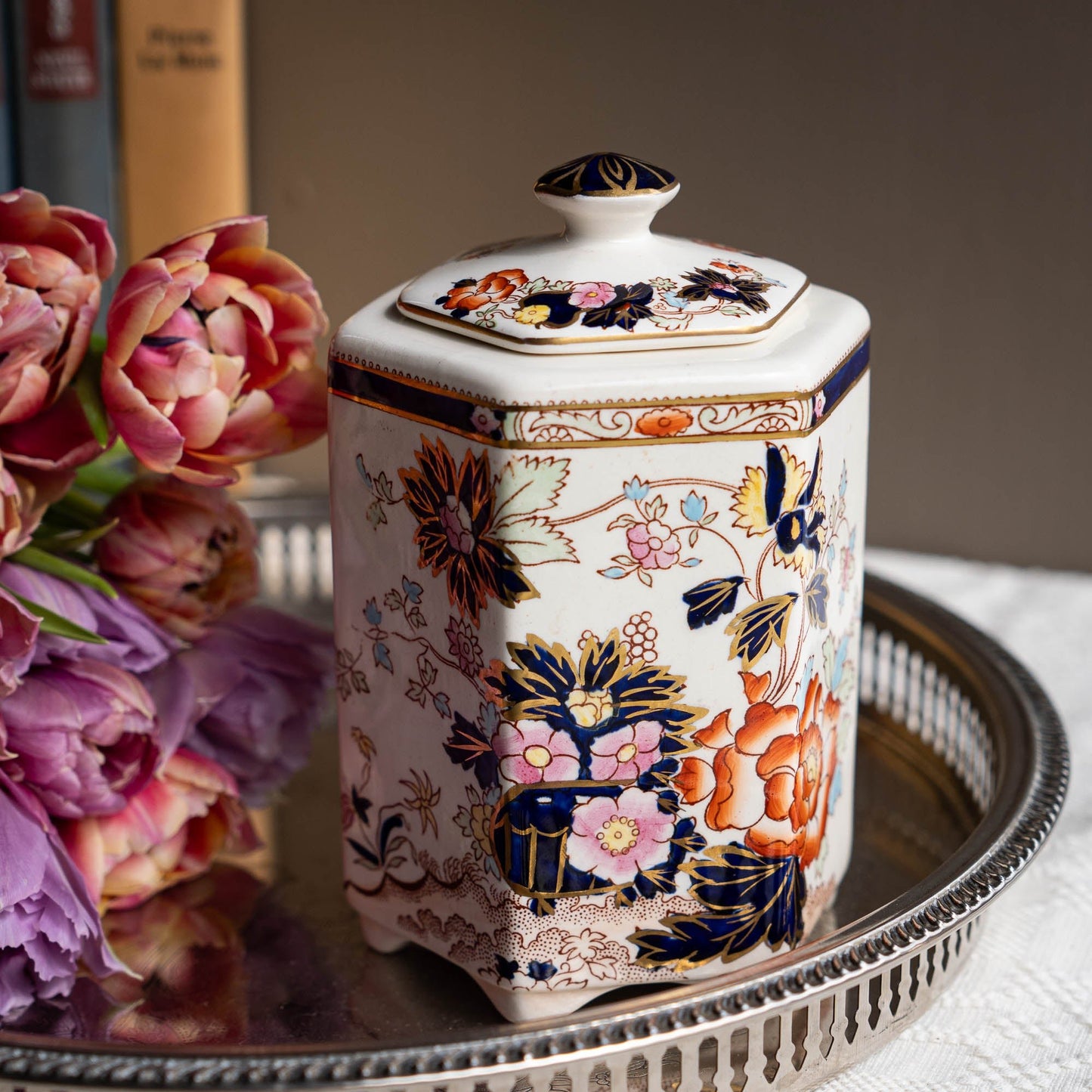 Vintage Chinoiserie Tea Jar - Mason's - 1930s - The Vintage Tales