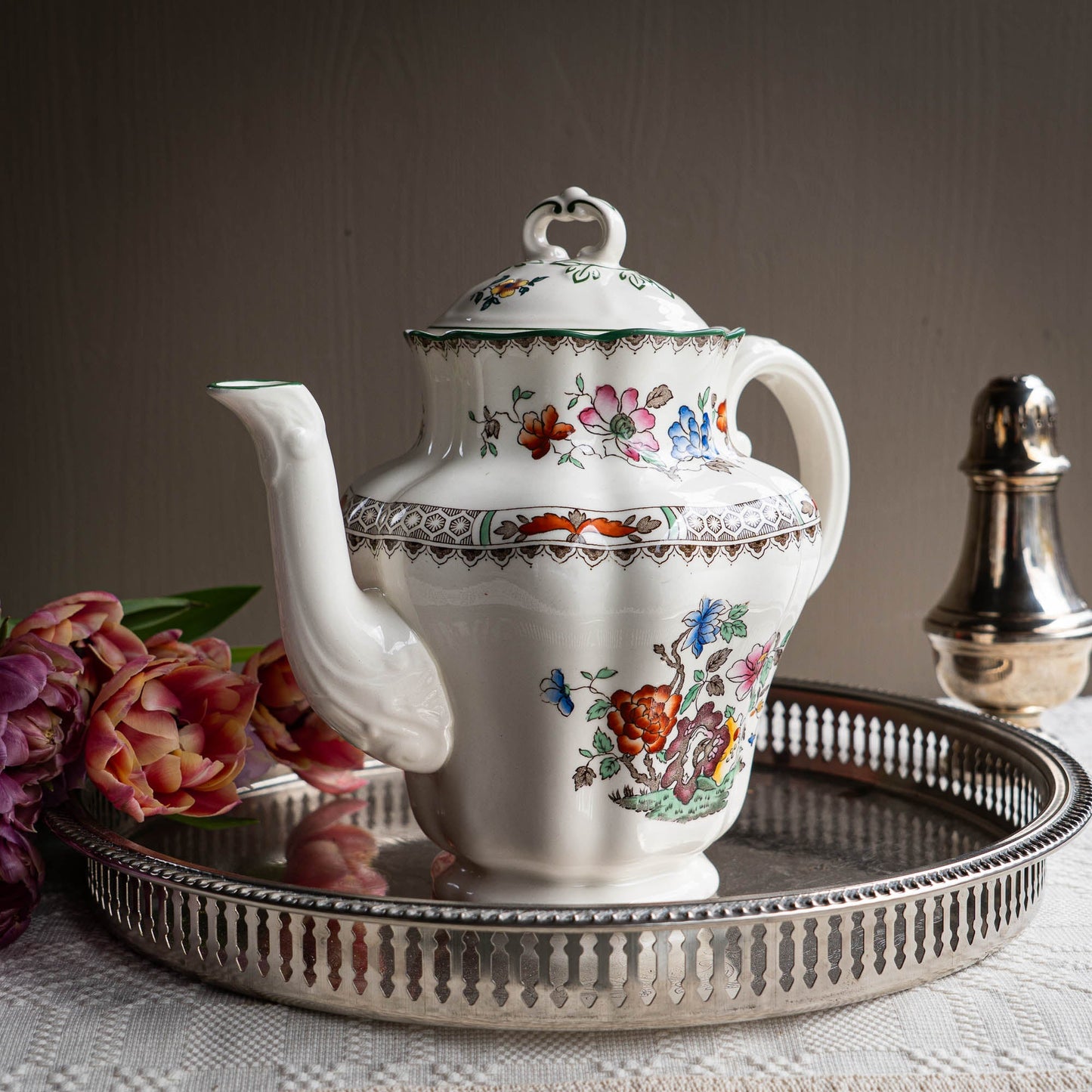 Vintage Coffeepot "Chinese Rose" - Spode - 1950s - The Vintage Tales