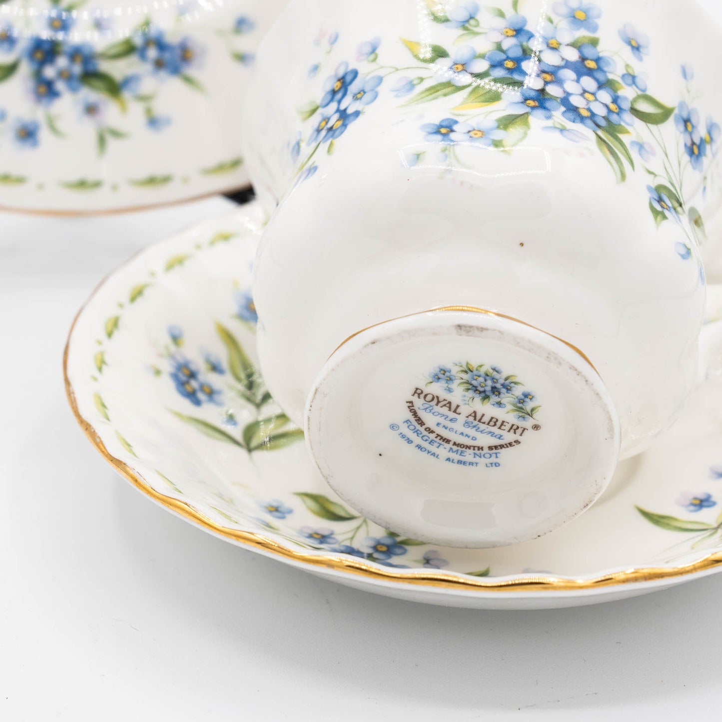 Vintage Forget - me - not Teacup Set with Plate - July - Royal Albert - 1970 - cup - The Vintage Tales