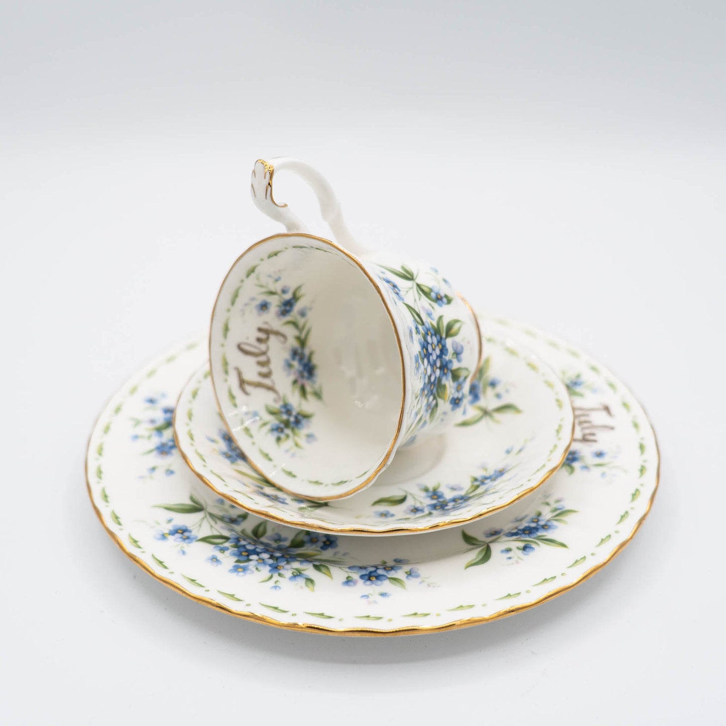 Vintage Forget - me - not Teacup Set with Plate - July - Royal Albert - 1970 - cup - The Vintage Tales