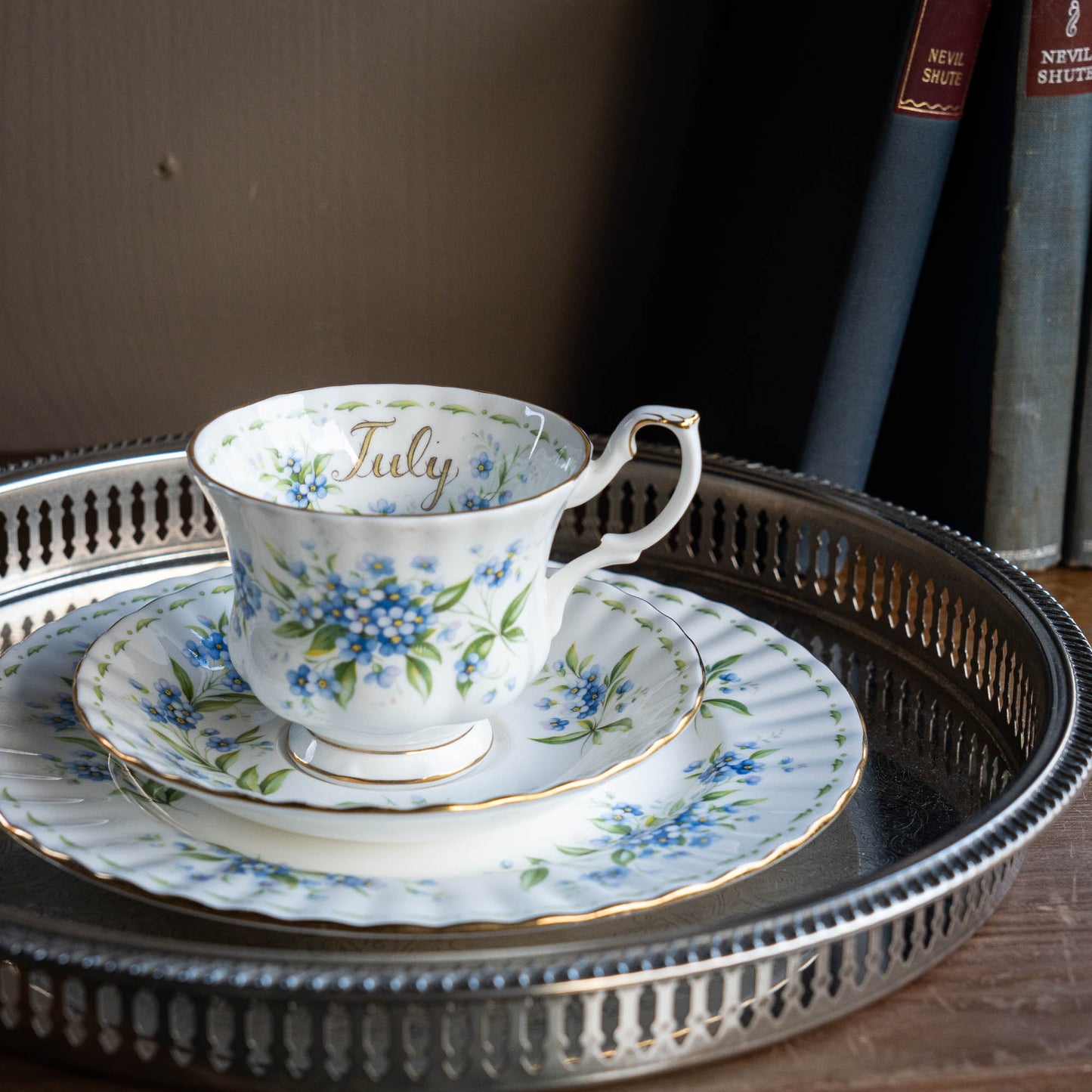 Vintage Forget - me - not Teacup Set with Plate - July - Royal Albert - 1970 - cup - The Vintage Tales