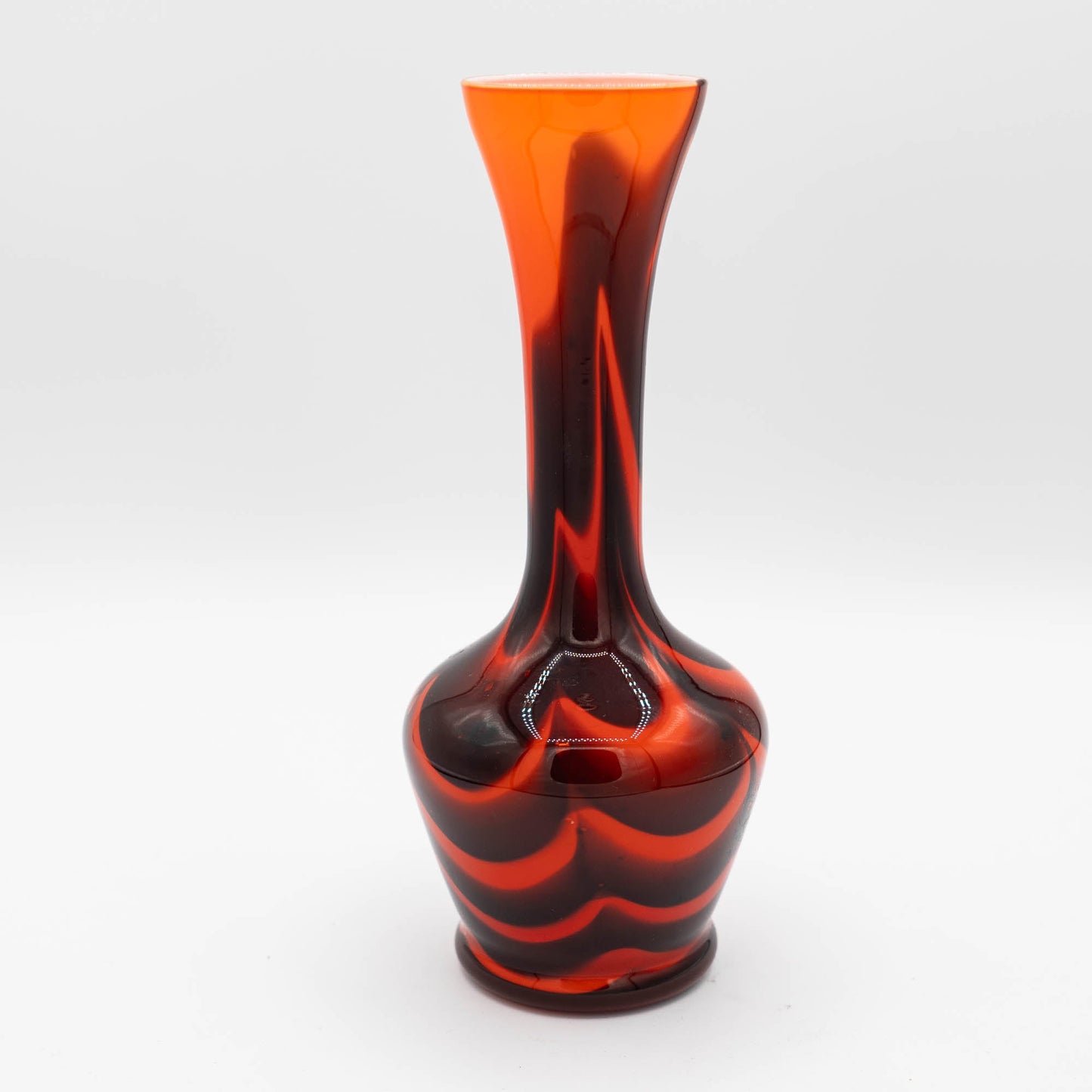 Vintage Murano Swirl Vase in Red and Brown - Carlo Moretti - c1970s - The Vintage Tales