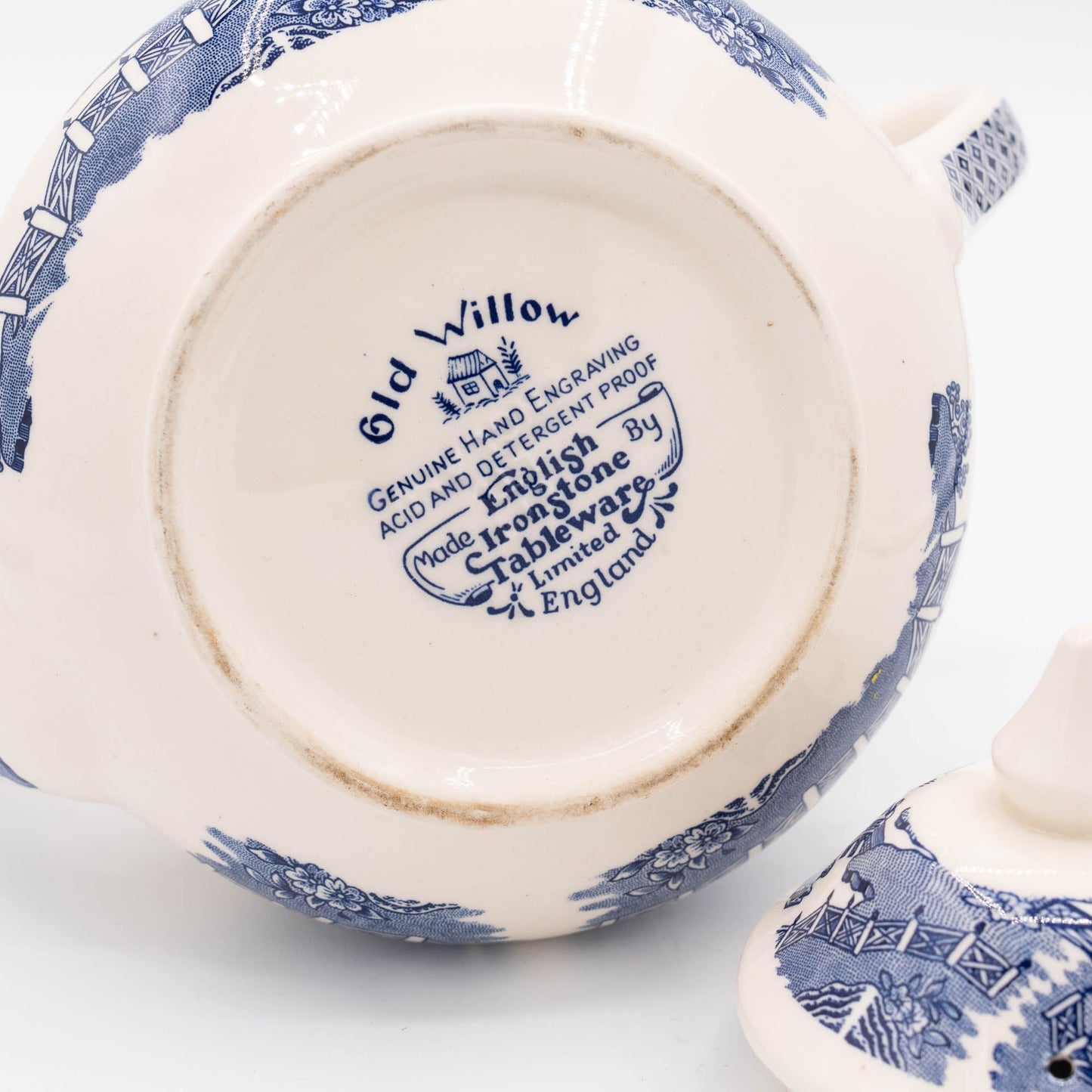 Vintage Old Willow Tea Pot - English Ironstone Ltd - c1970s - Tea Pot - The Vintage Tales
