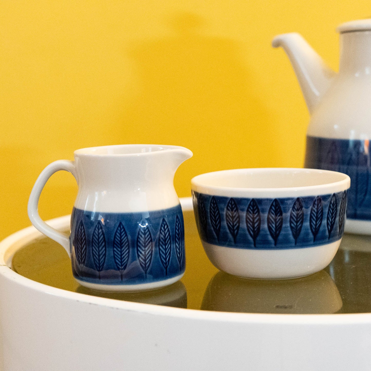 Vintage Sugar Bowl & Creamer Set - Koka Blå - Rörstrand - c1950s - Sugar&Cream - The Vintage Tales