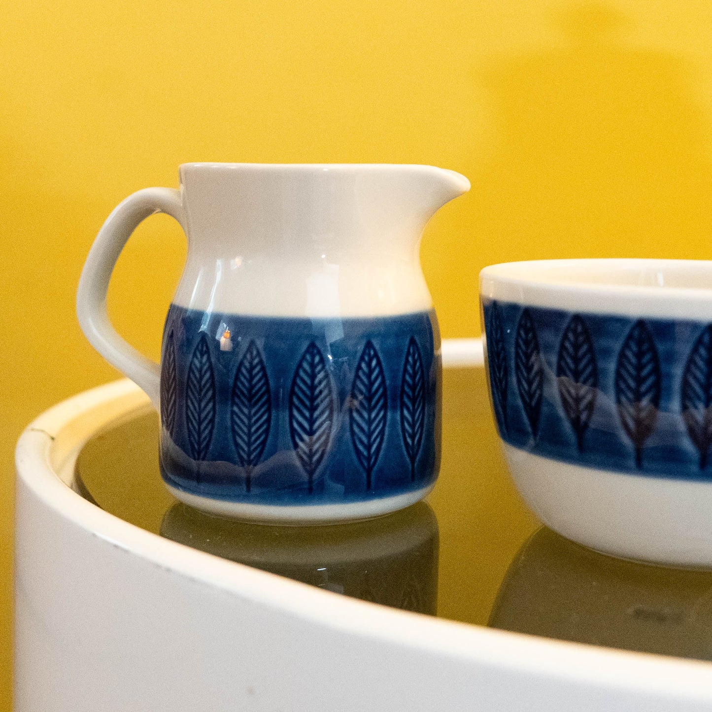 Vintage Sugar Bowl & Creamer Set - Koka Blå - Rörstrand - c1950s - Sugar&Cream - The Vintage Tales