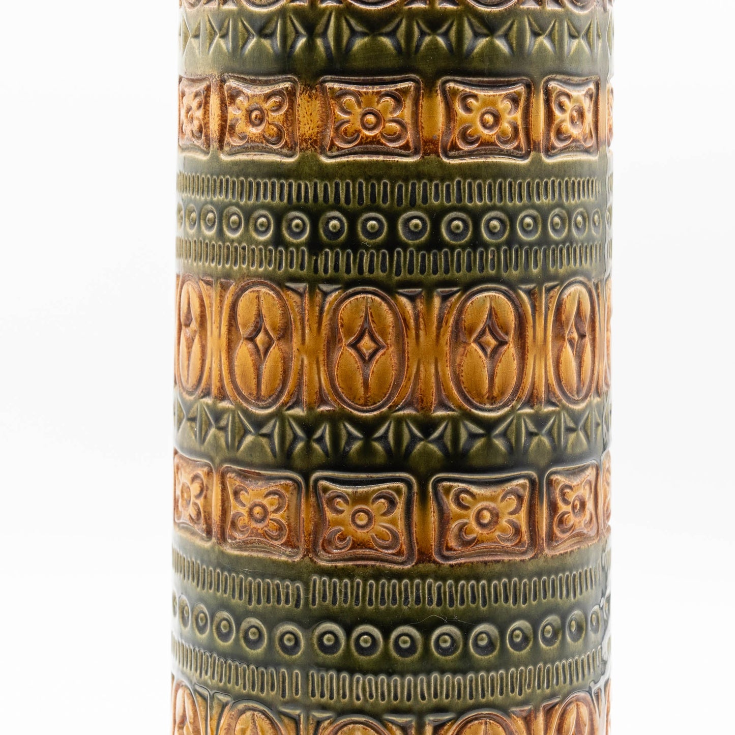 W. German Pottery Floor Vase in Light Brown & Green - Form 289 - 41 - Scheurich - c1970s - Vase - The Vintage Tales