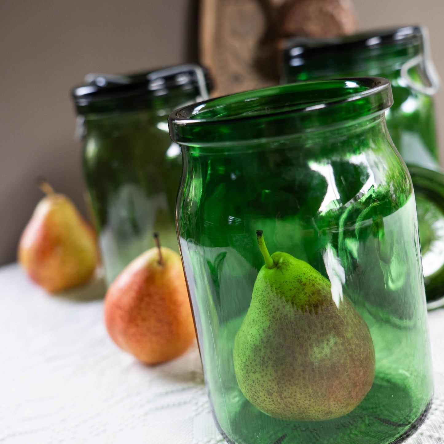 Wide Opening 1 Litre - 1940s Swiss "Bülach Glas" Preserving Jars - Storage Jar - The Vintage Tales