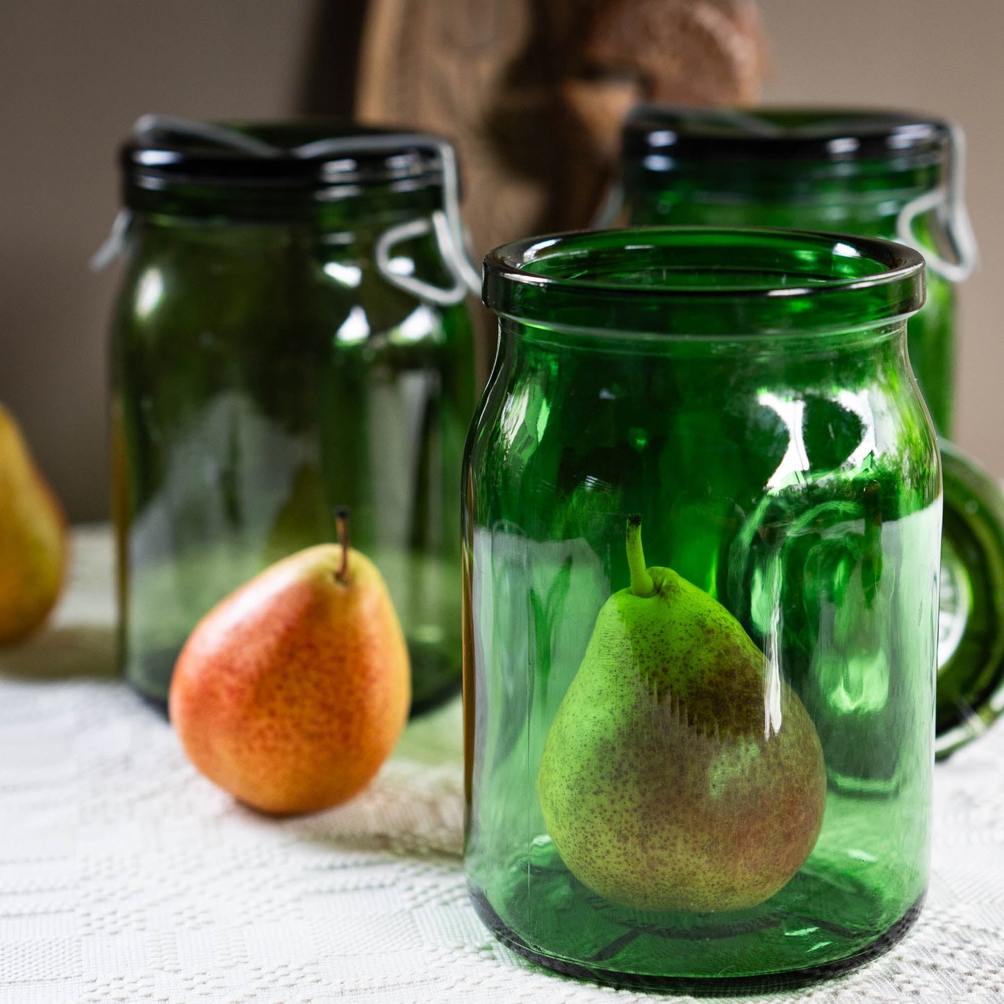 Wide Opening 1 Litre - 1940s Swiss "Bülach Glas" Preserving Jars - Storage Jar - The Vintage Tales