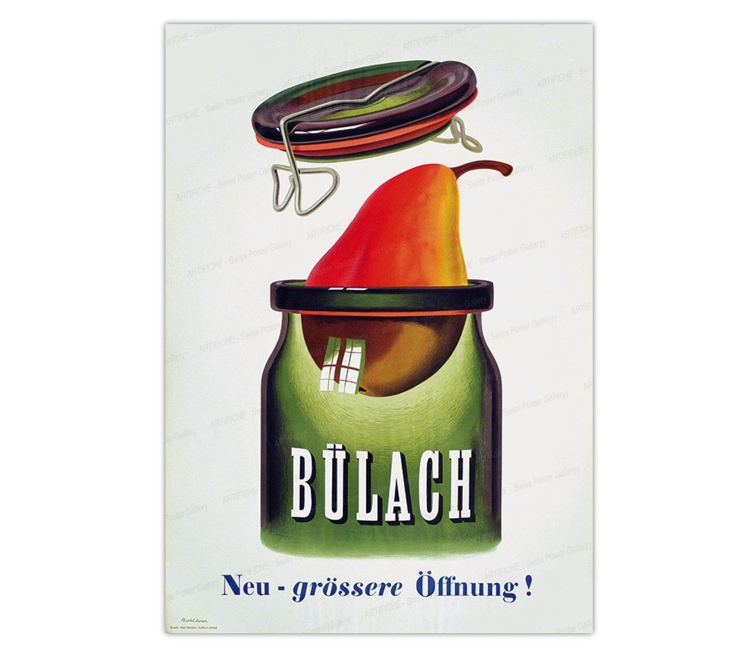 Wide Opening 1 Litre - 1940s Swiss "Bülach Glas" Preserving Jars - Storage Jar - The Vintage Tales