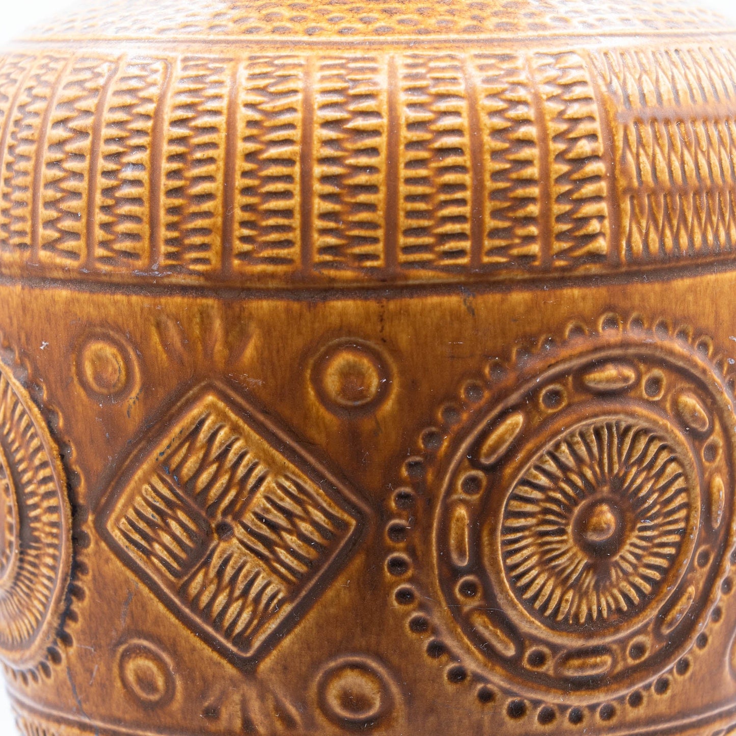 XL Floor Vase 550 - 45 - Ethnic Decor "Contura" in Light Brown - Bay Keramic - c1970s - Floor Vase - The Vintage Tales