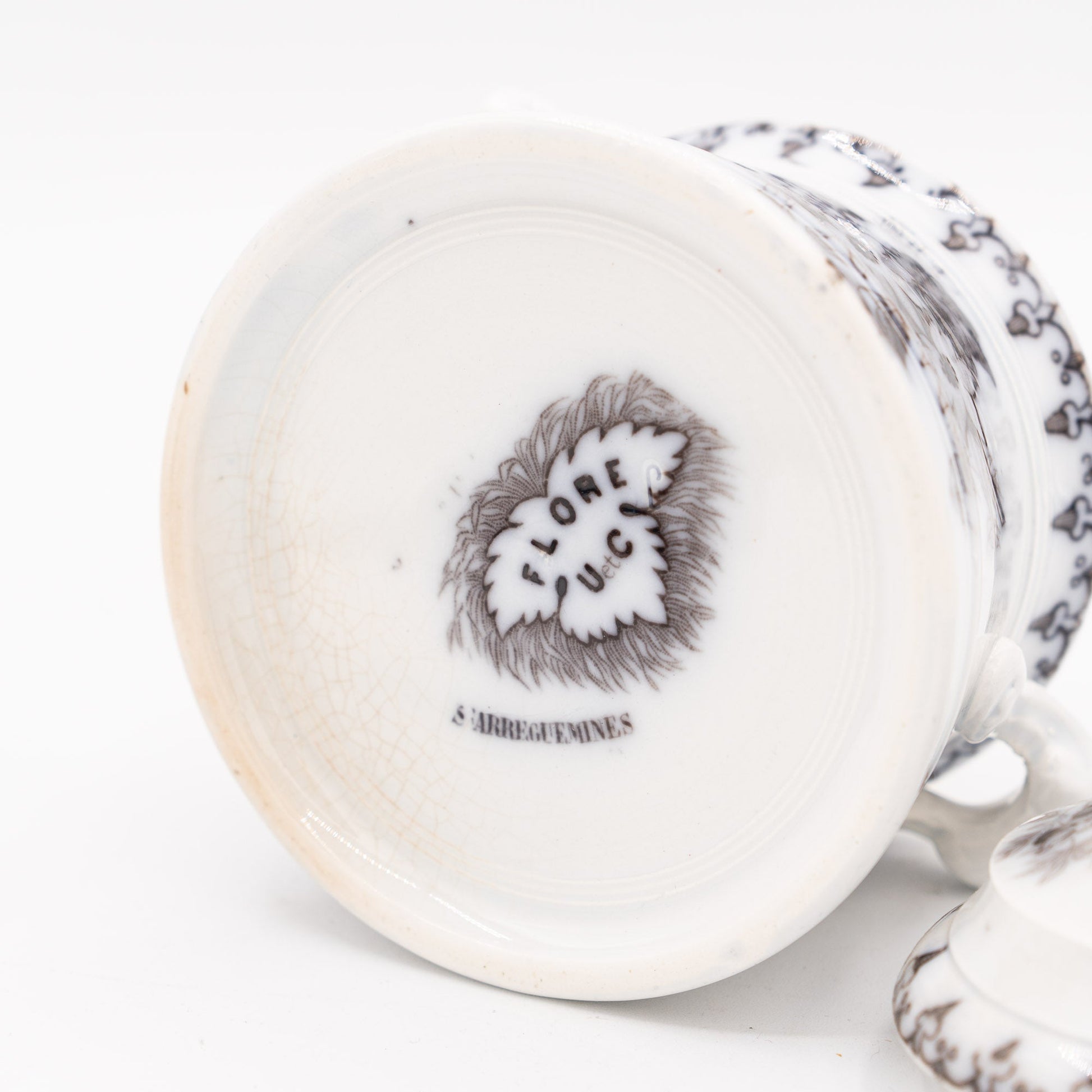 Antique French Sugar Bowl - “Flore" - U&C Sarreguemines - 1880s - Sugar Bowl - The Vintage Tales