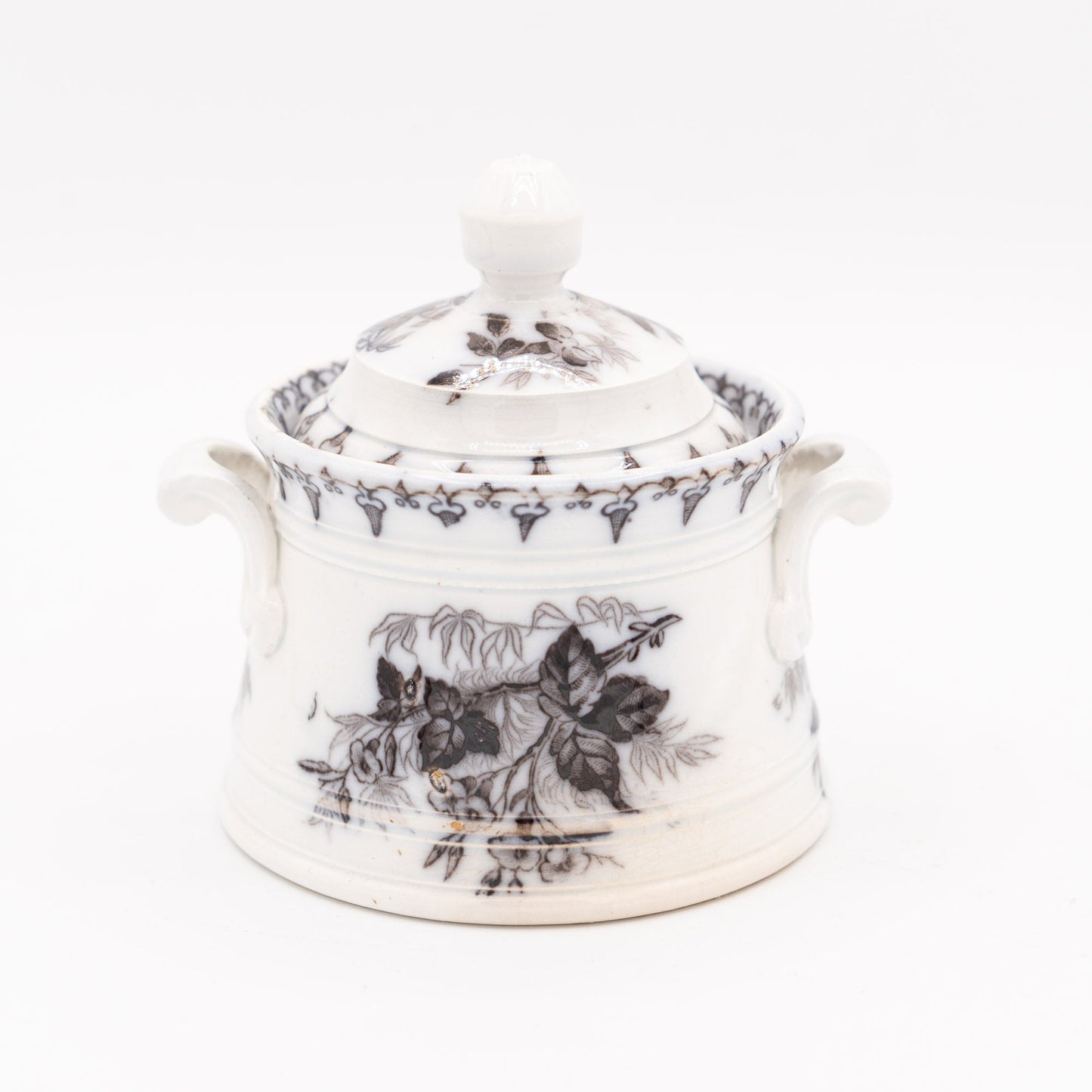Antique French Sugar Bowl - “Flore" - U&C Sarreguemines - 1880s - Sugar Bowl - The Vintage Tales