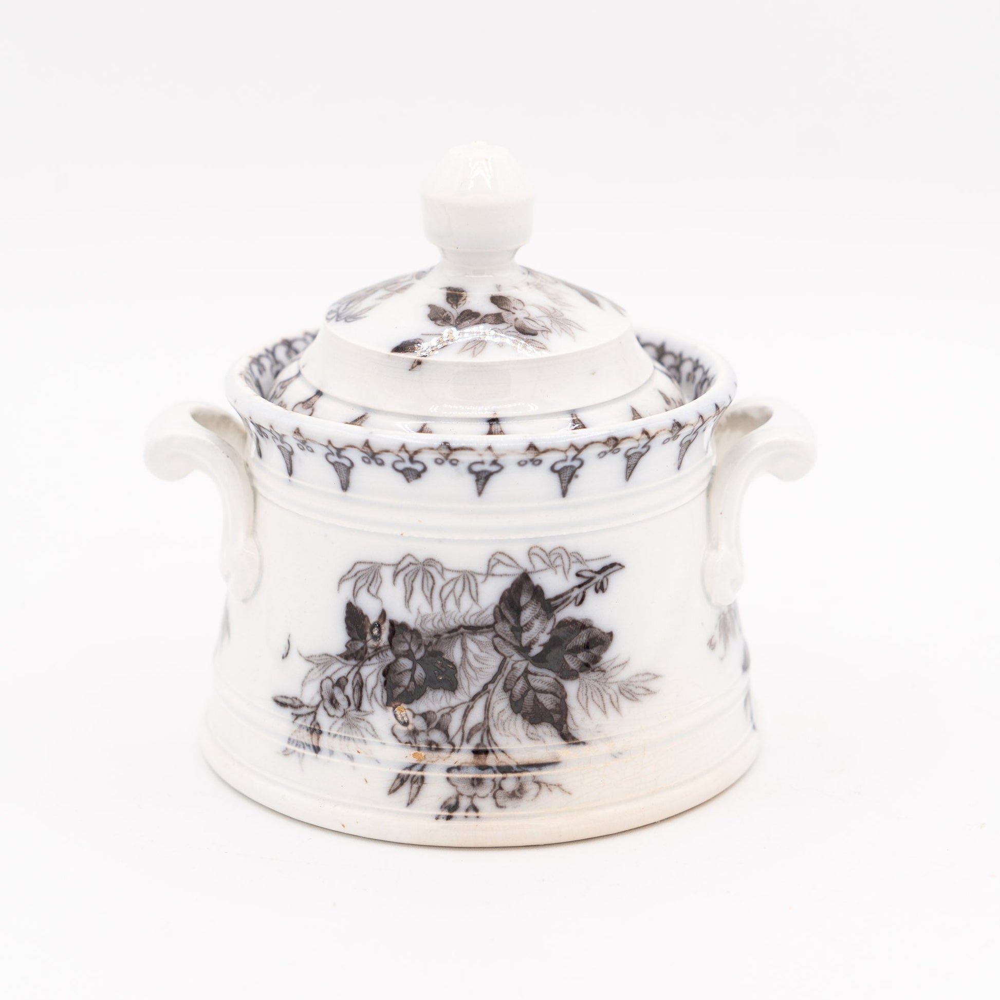 Antique French Sugar Bowl - “Flore" - U&C Sarreguemines - 1880s - Sugar Bowl - The Vintage Tales