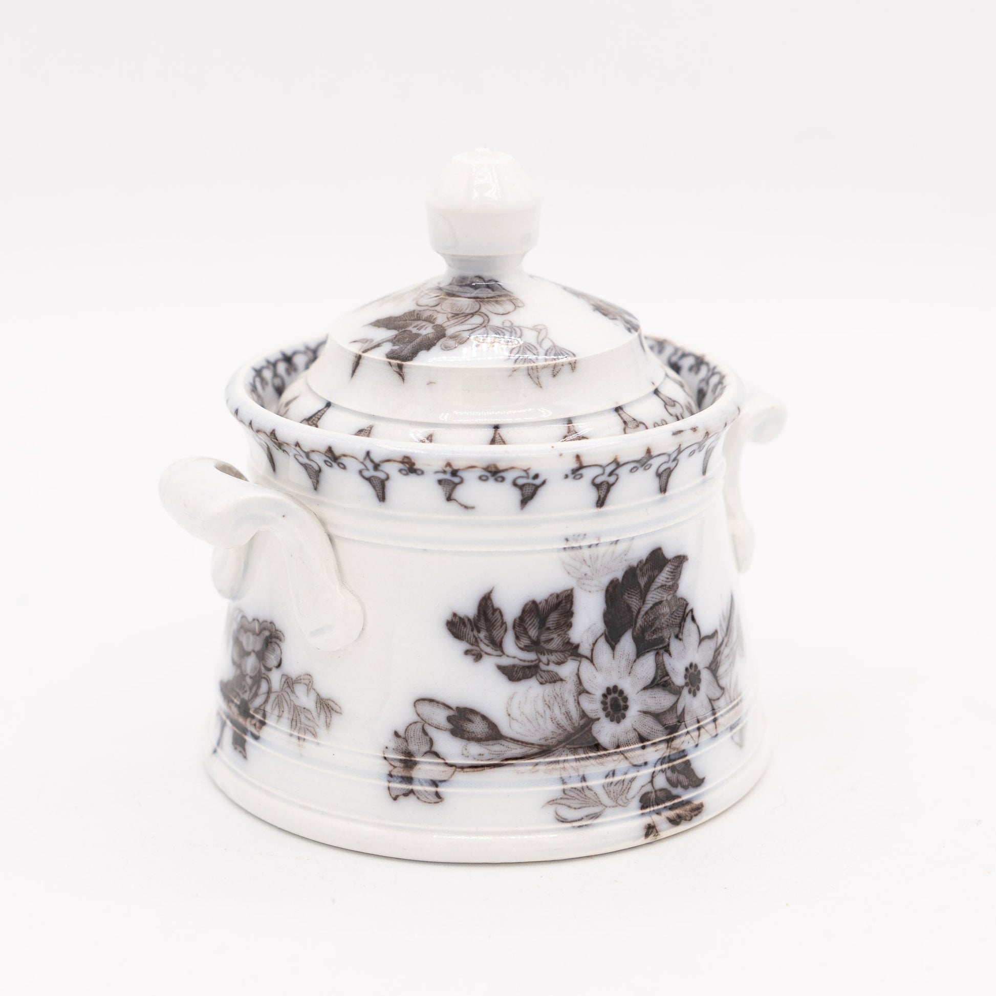 Antique French Sugar Bowl - “Flore" - U&C Sarreguemines - 1880s - Sugar Bowl - The Vintage Tales