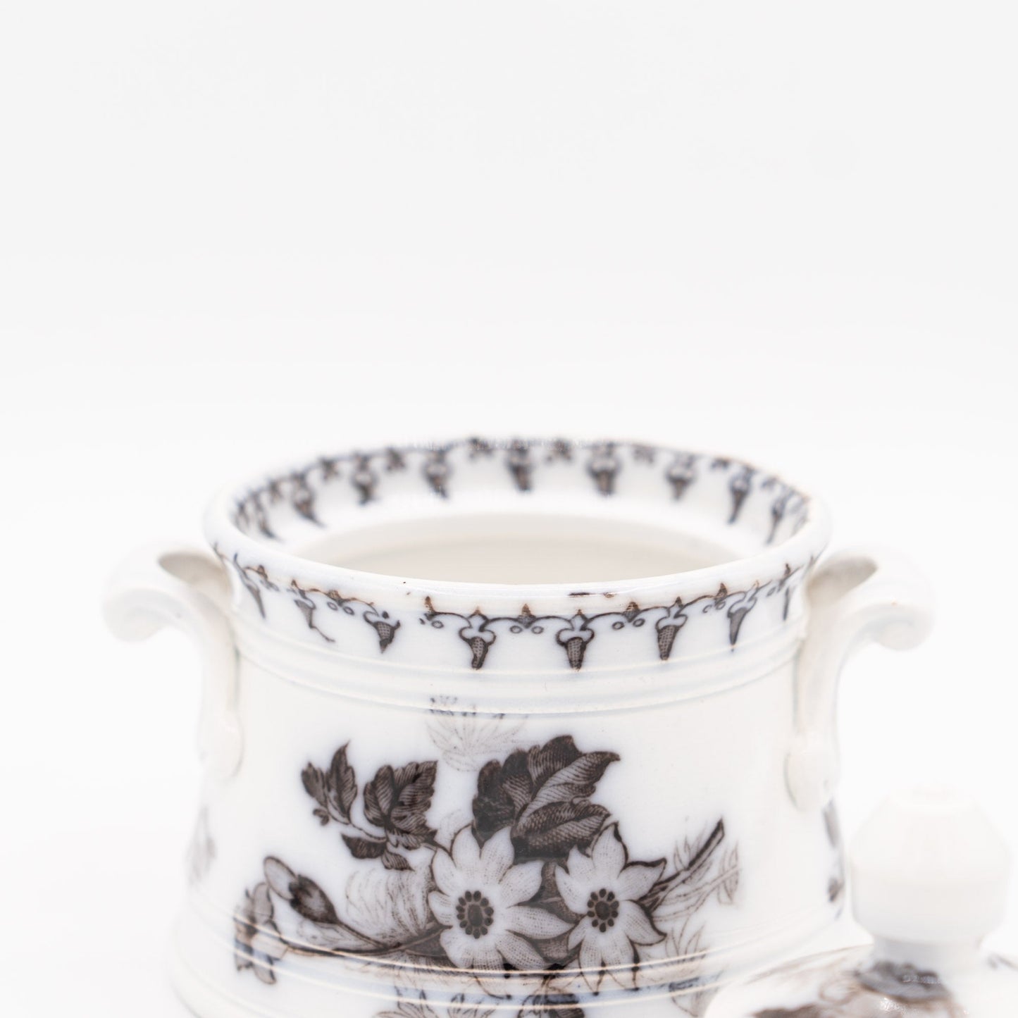 Antique French Sugar Bowl - “Flore" - U&C Sarreguemines - 1880s - Sugar Bowl - The Vintage Tales