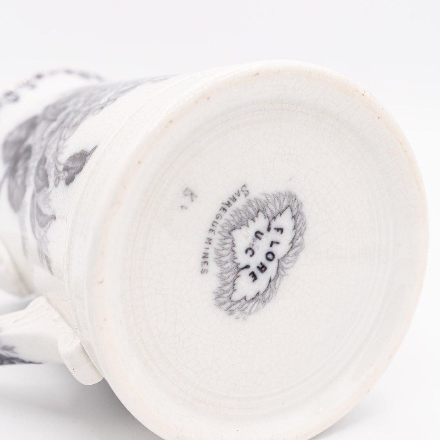 Antique French Teapot - Black Transferware “Flore" - U&C Sarreguemines - 1880s - Tea Pot - The Vintage Tales