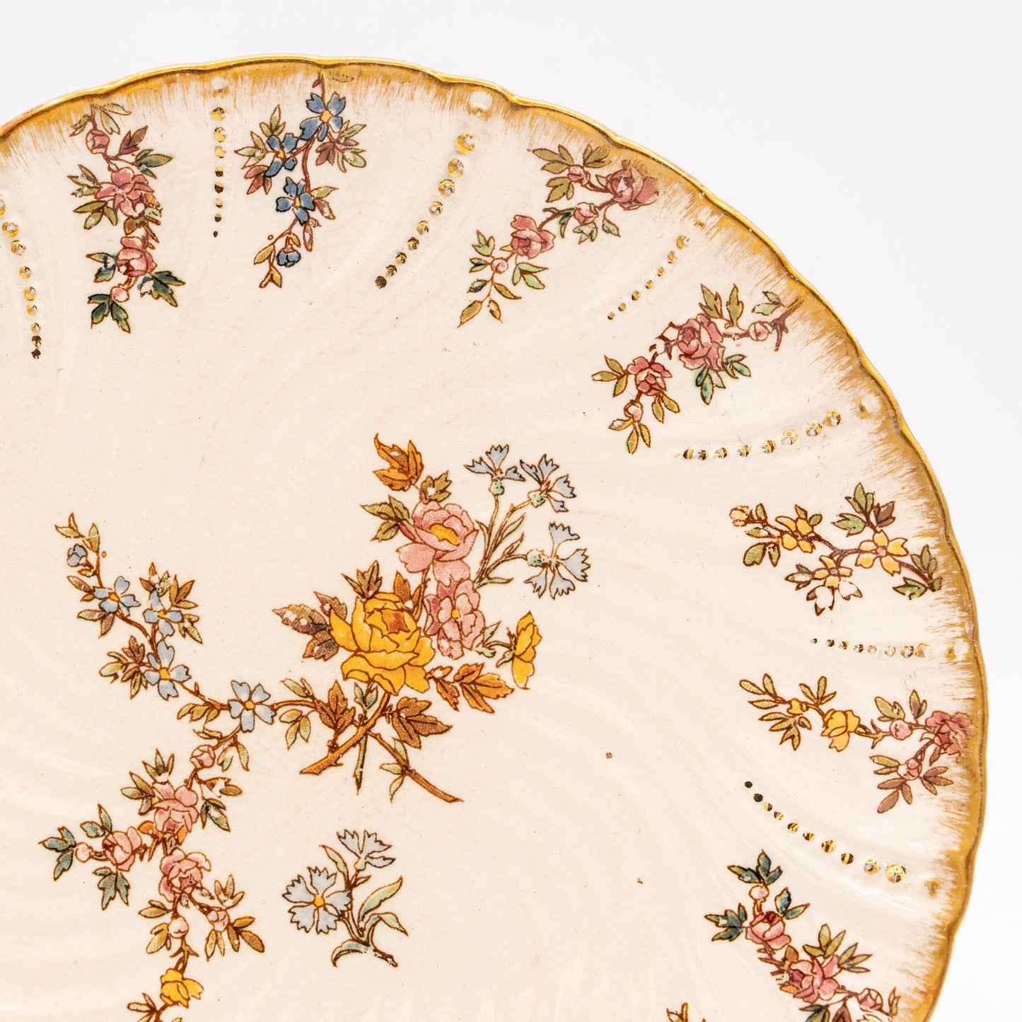 Antique “Louis XV” Trio - Cup, Saucer & Cake Plate - Sarreguemines - 1900s - cup - The Vintage Tales