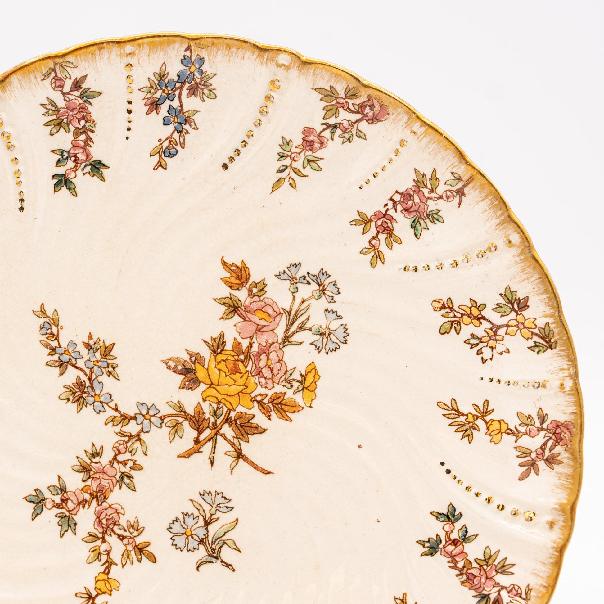 Antique “Louis XV” Trio - Cup, Saucer & Cake Plate - Sarreguemines - 1900s - cup - The Vintage Tales