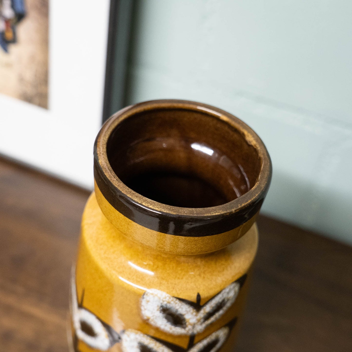 Beautiful Vase in Light Brown with Leave Decor - Form 242 - 22 - Scheurich - c.1970s - Vase - The Vintage Tales