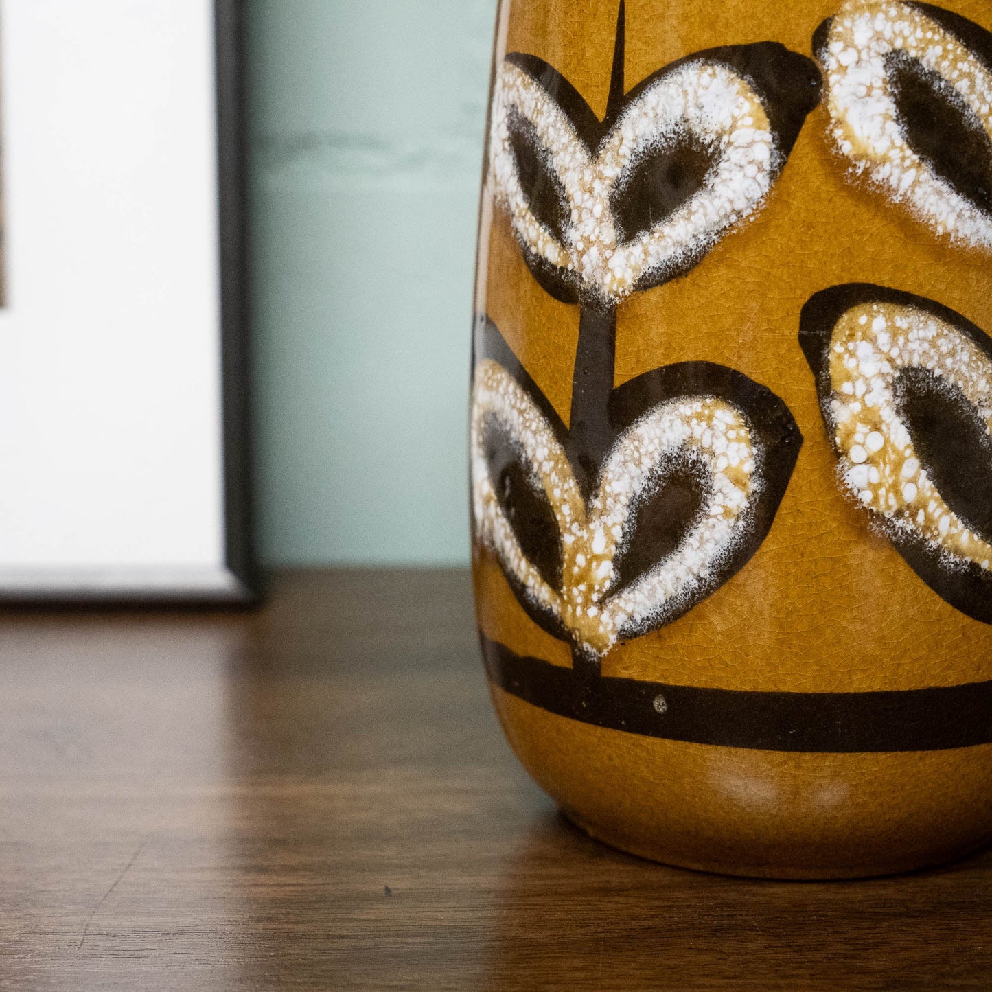 Beautiful Vase in Light Brown with Leave Decor - Form 242 - 22 - Scheurich - c.1970s - Vase - The Vintage Tales