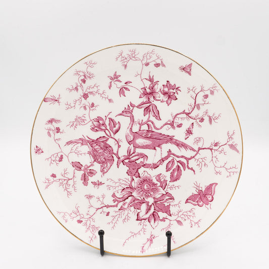 Coalport “Cairo” Plate – Pink Transferware with Gilt Rim – c. 1930–1950 - Cake Plate - The Vintage Tales